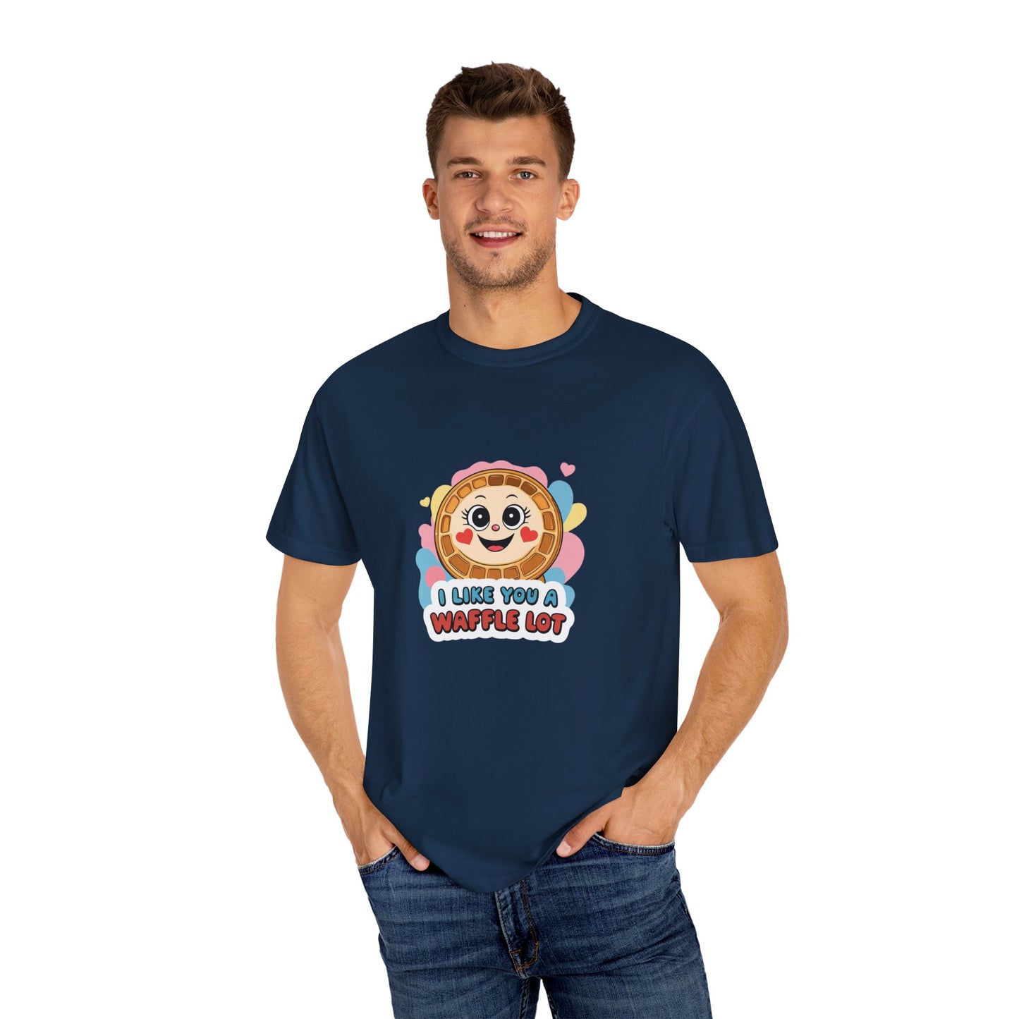 Playful Waffle Love T-Shirt | Funny Gift for Food Lovers, Cute Waffle Tee, Fun Casual Wear, Unisex, Valentine's Day