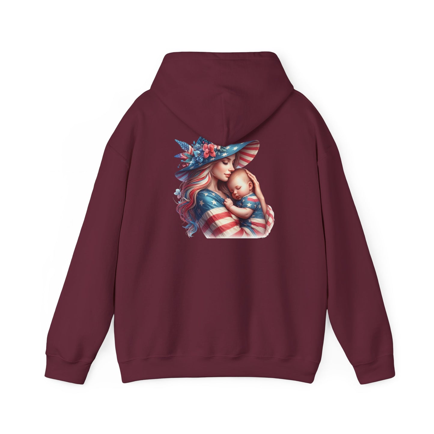 Patriotic Mother and Child Hoodie Indepen dence Day,