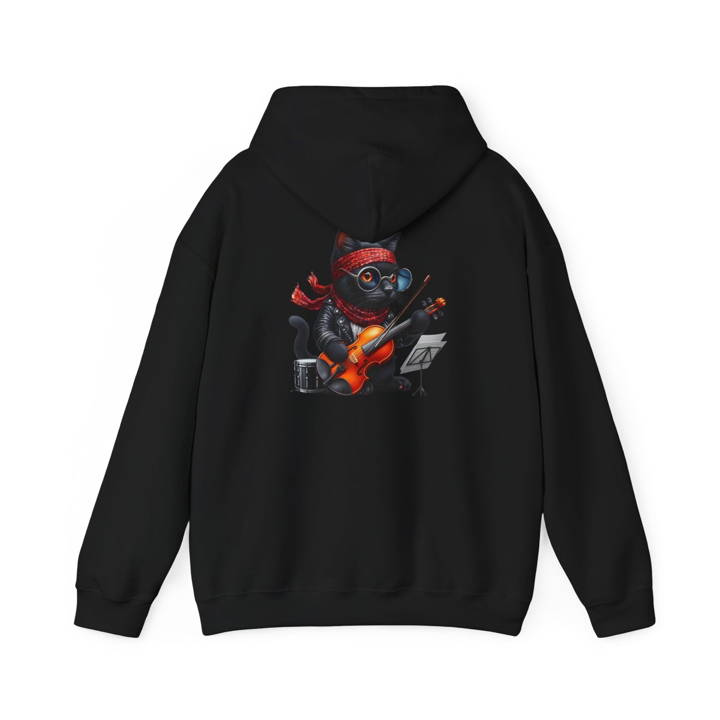 Rockin' Cat Hoodie  Music Lover Gift, Cozy Casual Wear, Pet Lover Apparel
