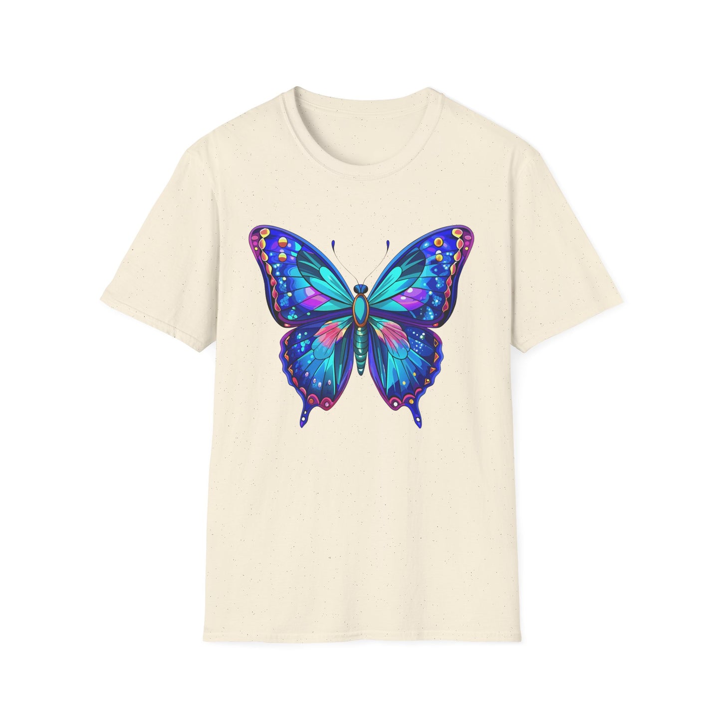 Butterfly Dreams Unisex Softstyle T-Shirt, Colorful Graphic Tee, Butterfly Shirt, Nature Lover Gift, Casual Wear, Unique Art T-Shirt