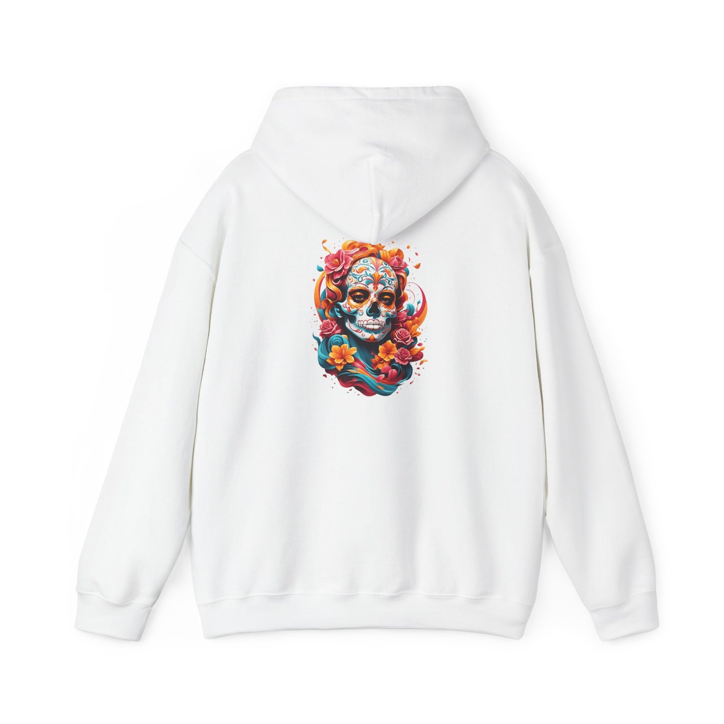 Colorful Skull Graphic Hooded Sweatshirt, personalized Unisex Hoodie, Casual Streetwear, Gift for Halloween, Cozy Outfit, Fall Fashion