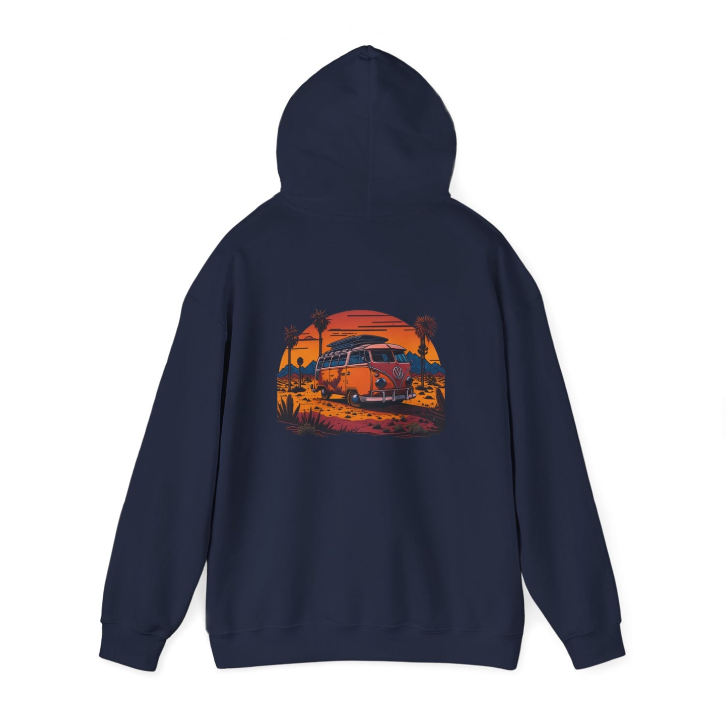 Retro Sunset Van Hoodie for Adventure Lovers, Cozy Sweatshirt, Beach Vibes Clothing, personalized Travel Gifts, Fall Fashion