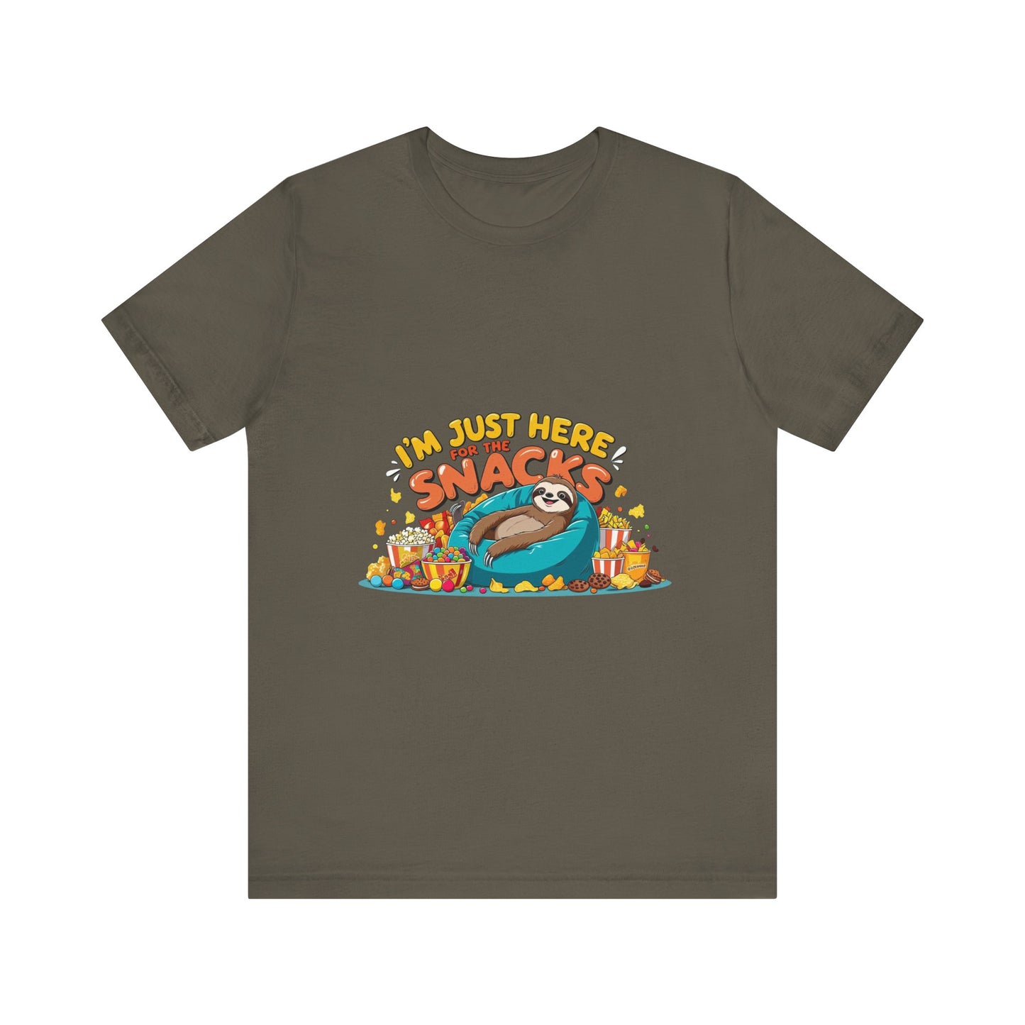 Snack Lover's Unisex Tee, Funny Graphic T-Shirt, Casual Wear, Gift for Foodies, Quirky Humor Apparel, Snack Time Essentials