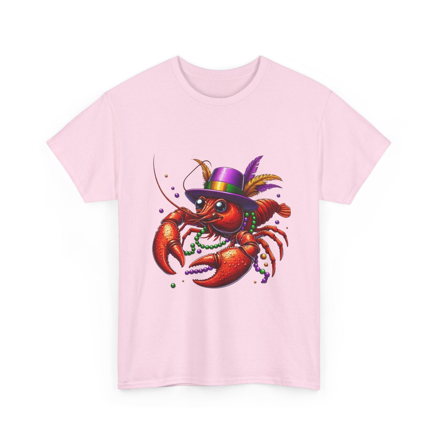 Mardi Gras Lobster Tee, Unisex Heavy Cotton T-Shirt, Fun Carnival Shirt, Seafood Lover Gift, Party Apparel, Festive Clothing