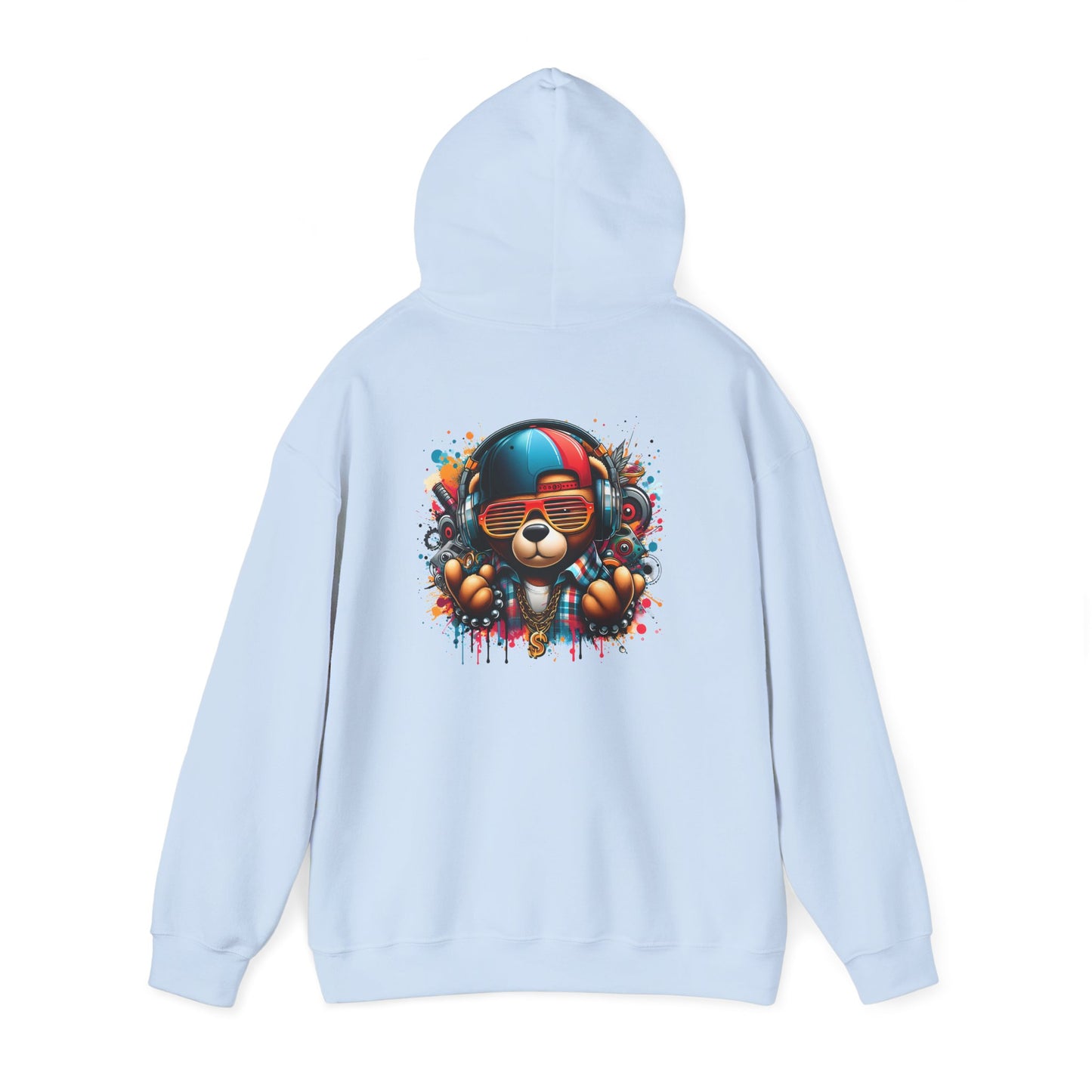 Colorful Bear Graphic Hoodie, personalized Unisex Sweatshirt for Animal Lovers, Gift for Birthdays, Casual Wear, Cozy Pullover, Streetwear Style