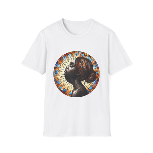 Stained Glass Portrait T-Shirt, Unisex Tee, Artistic Tee, Boho Fashion, Unique Gift, Self-Love Art
