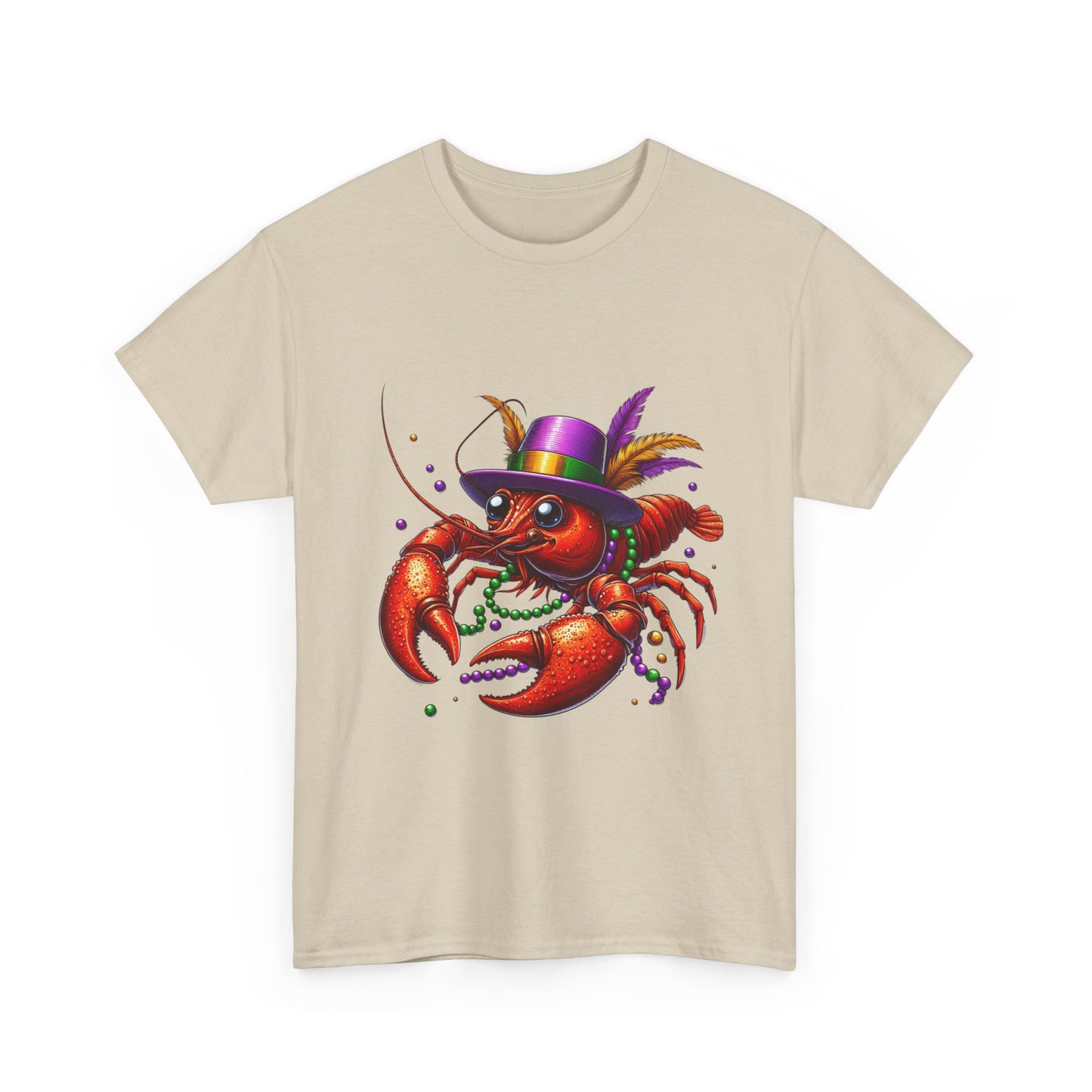 Mardi Gras Lobster Tee, Unisex Heavy Cotton T-Shirt, Fun Carnival Shirt, Seafood Lover Gift, Party Apparel, Festive Clothing