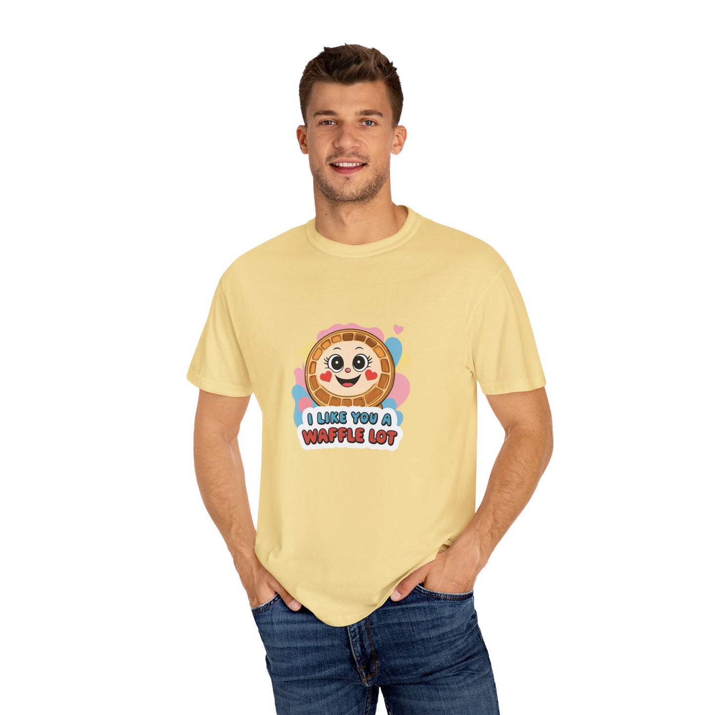 Playful Waffle Love T-Shirt | Funny Gift for Food Lovers, Cute Waffle Tee, Fun Casual Wear, Unisex, Valentine's Day