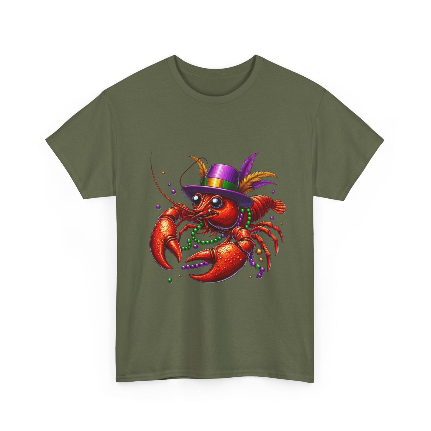 Mardi Gras Lobster Tee, Unisex Heavy Cotton T-Shirt, Fun Carnival Shirt, Seafood Lover Gift, Party Apparel, Festive Clothing