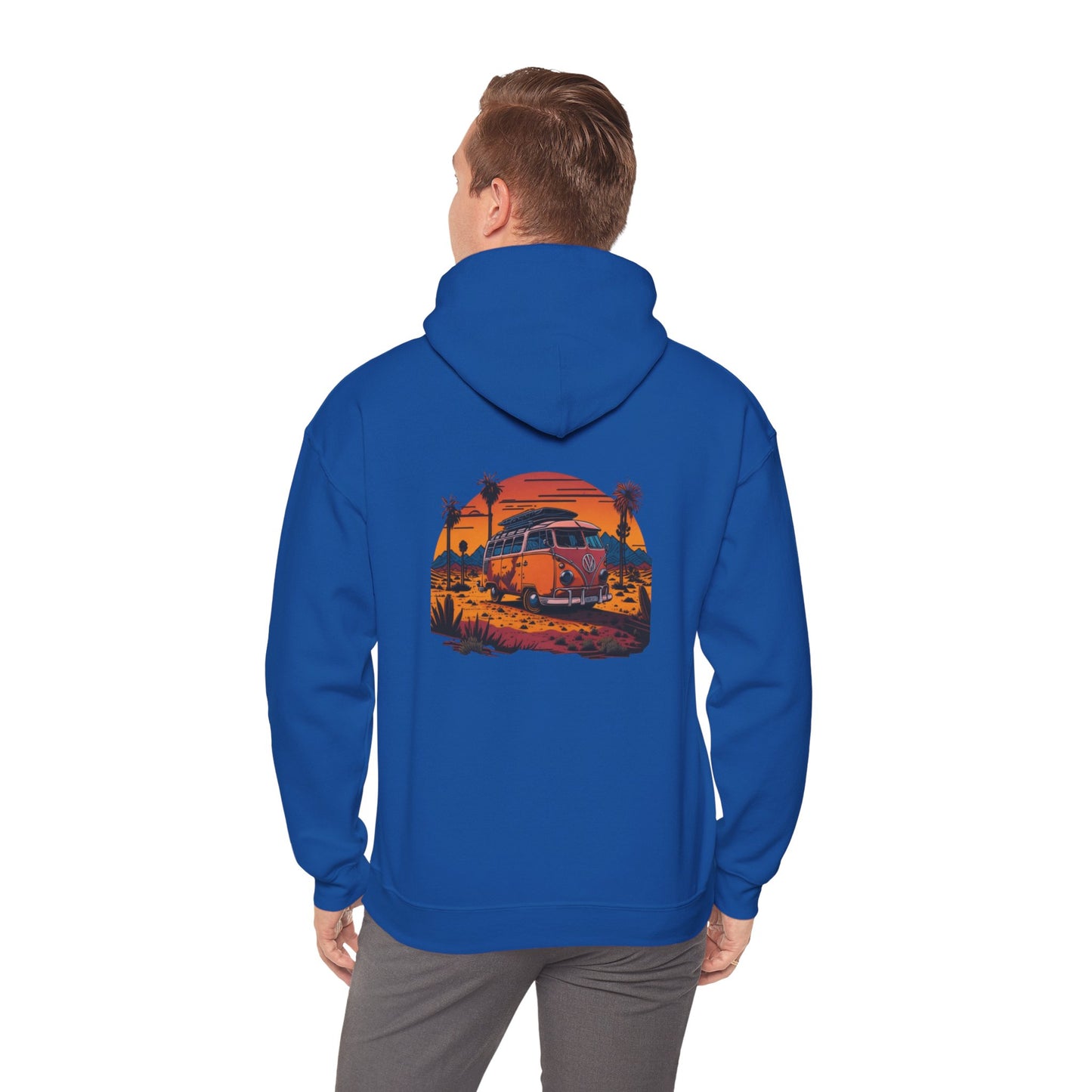 Retro Sunset Van Hoodie for Adventure Lovers, Cozy Sweatshirt, Beach Vibes Clothing, personalized Travel Gifts, Fall Fashion