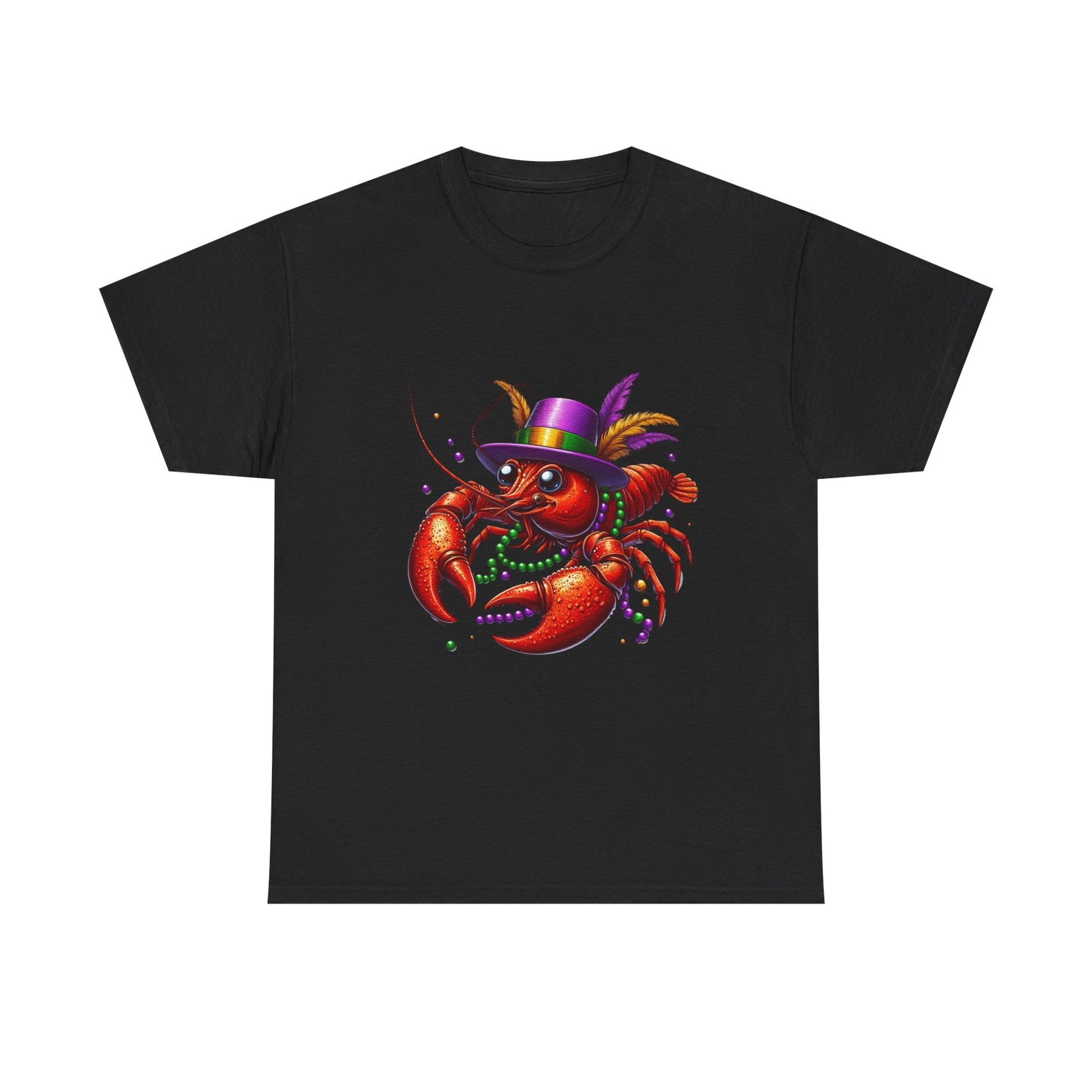 Mardi Gras Lobster Tee, Unisex Heavy Cotton T-Shirt, Fun Carnival Shirt, Seafood Lover Gift, Party Apparel, Festive Clothing