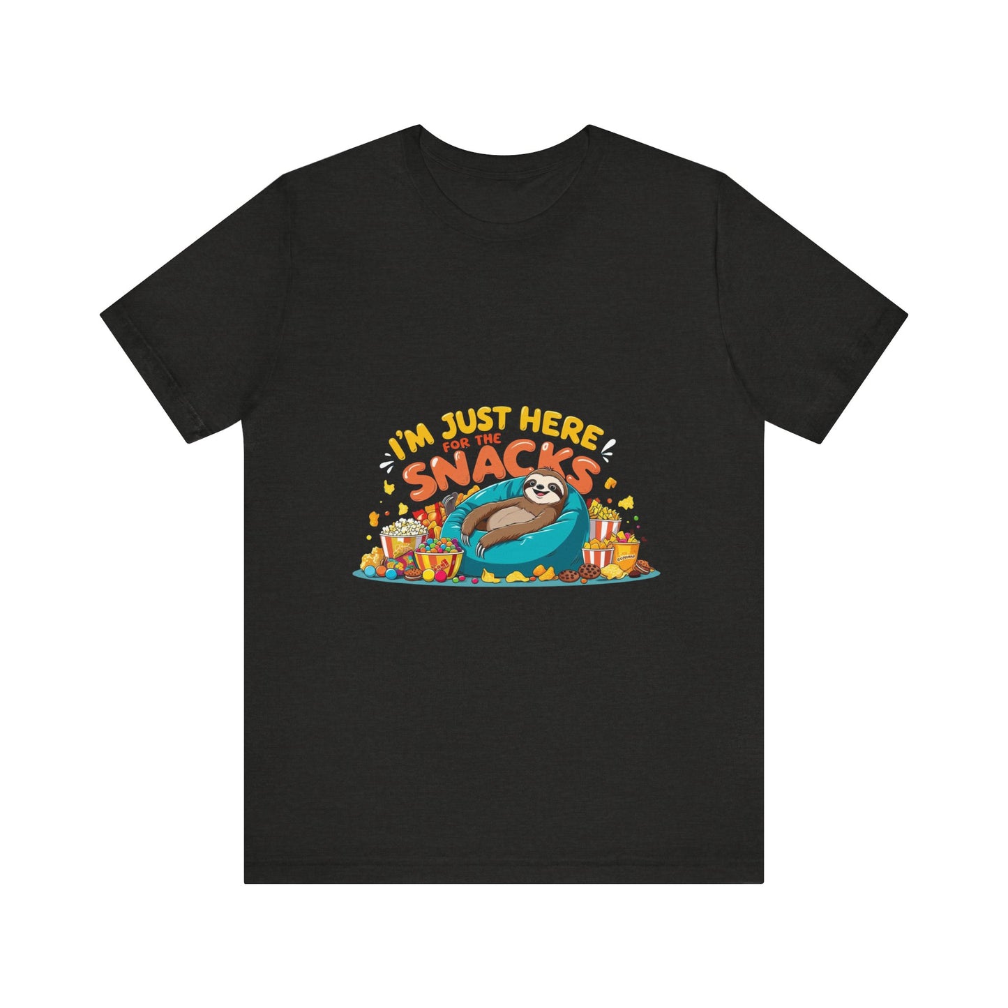 Snack Lover's Unisex Tee, Funny Graphic T-Shirt, Casual Wear, Gift for Foodies, Quirky Humor Apparel, Snack Time Essentials