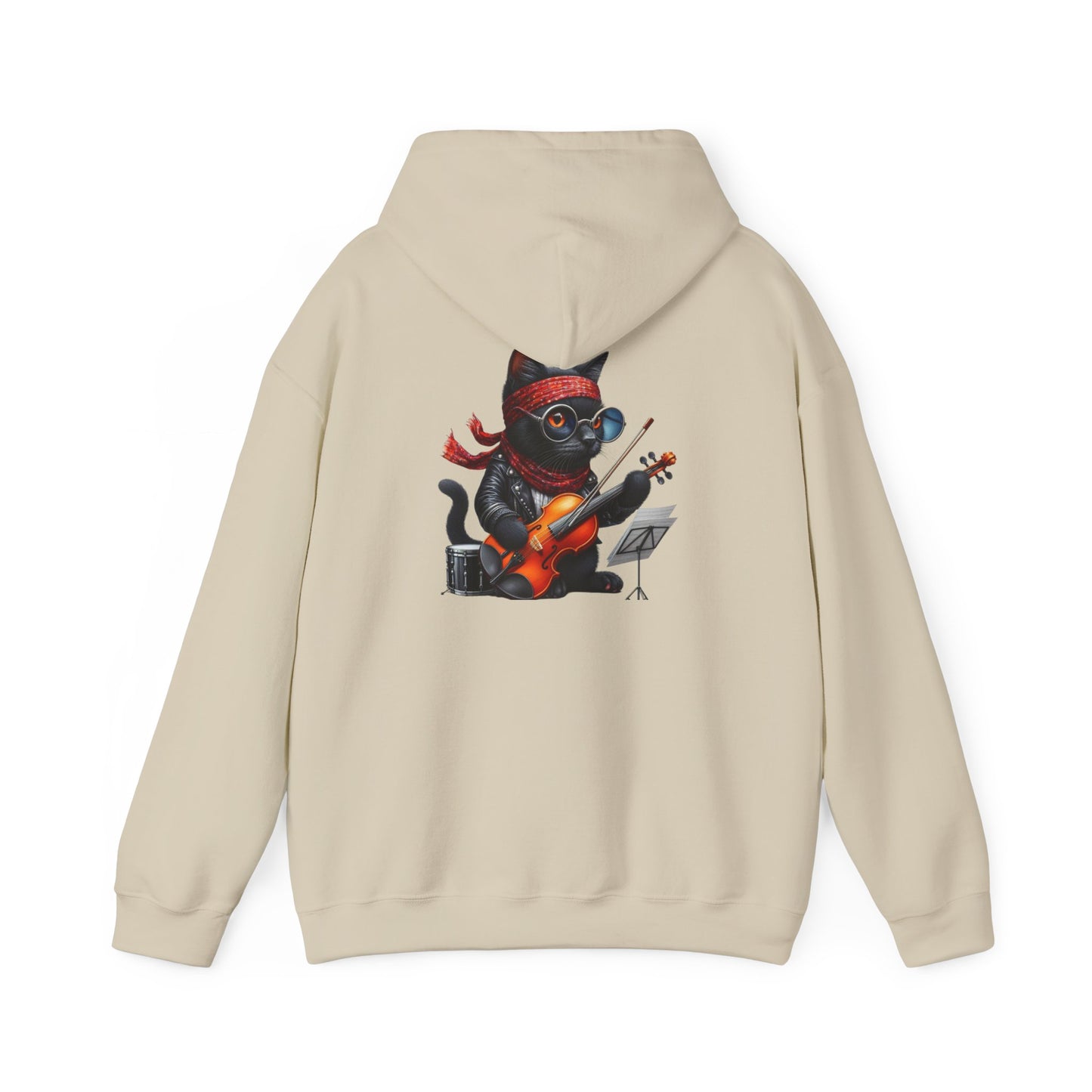 Rockin' Cat Hoodie  Music Lover Gift, Cozy Casual Wear, Pet Lover Apparel