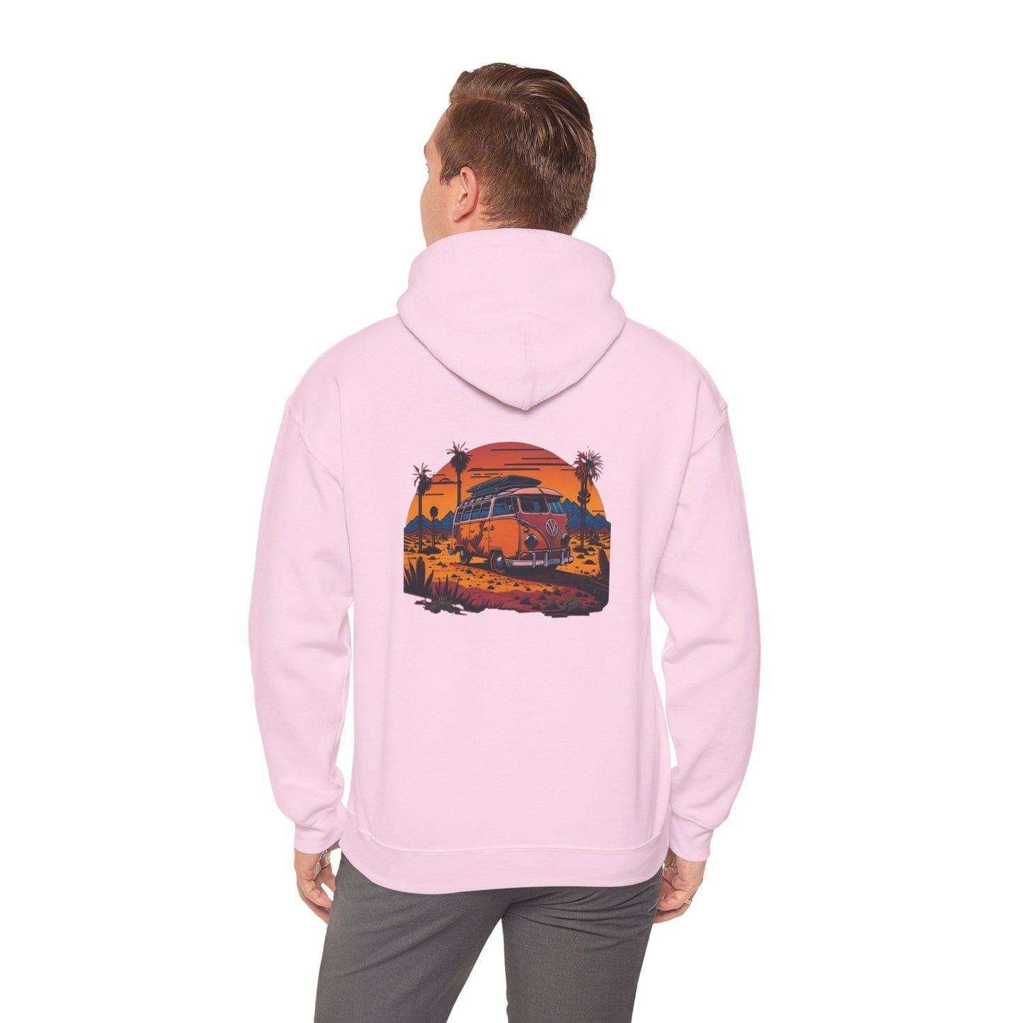 Retro Sunset Van Hoodie for Adventure Lovers, Cozy Sweatshirt, Beach Vibes Clothing, personalized Travel Gifts, Fall Fashion