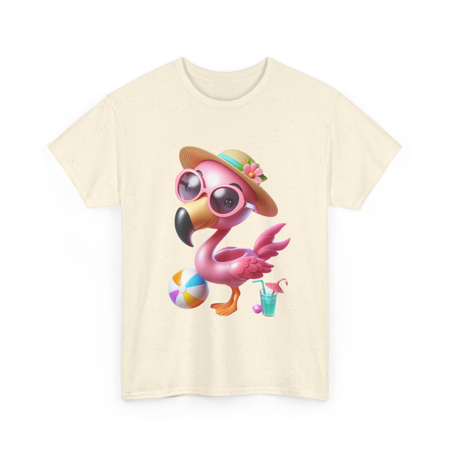 Tropical Flamingo Tee, Summer T-Shirt, Beach Shirt, Gift for Vacation Lovers, Cute Floral Graphic Shirt, Unisex Casual Wear