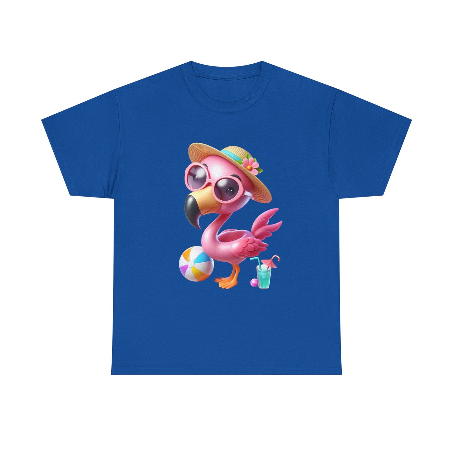 Tropical Flamingo Tee, Summer T-Shirt, Beach Shirt, Gift for Vacation Lovers, Cute Floral Graphic Shirt, Unisex Casual Wear
