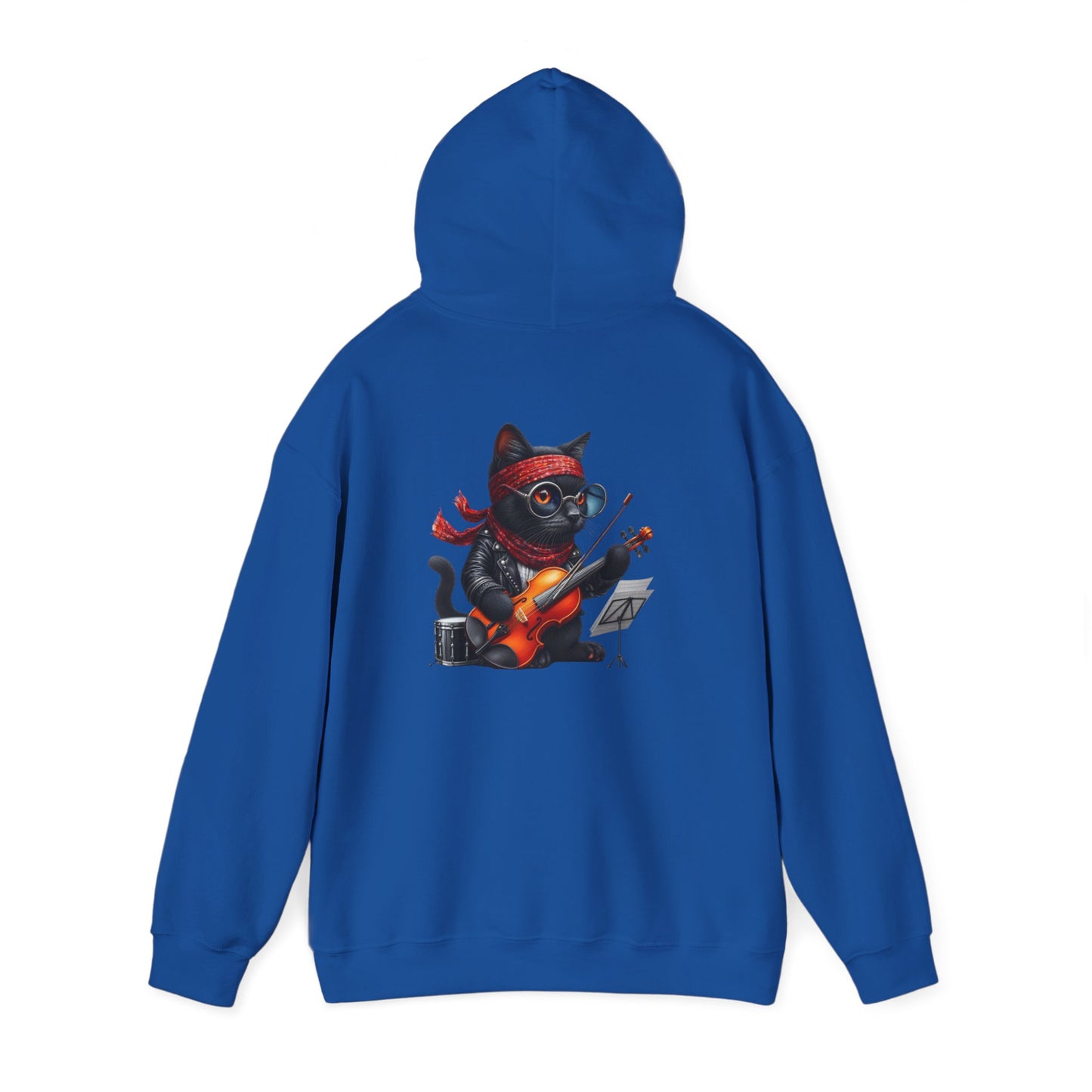 Rockin' Cat Hoodie  Music Lover Gift, Cozy Casual Wear, Pet Lover Apparel
