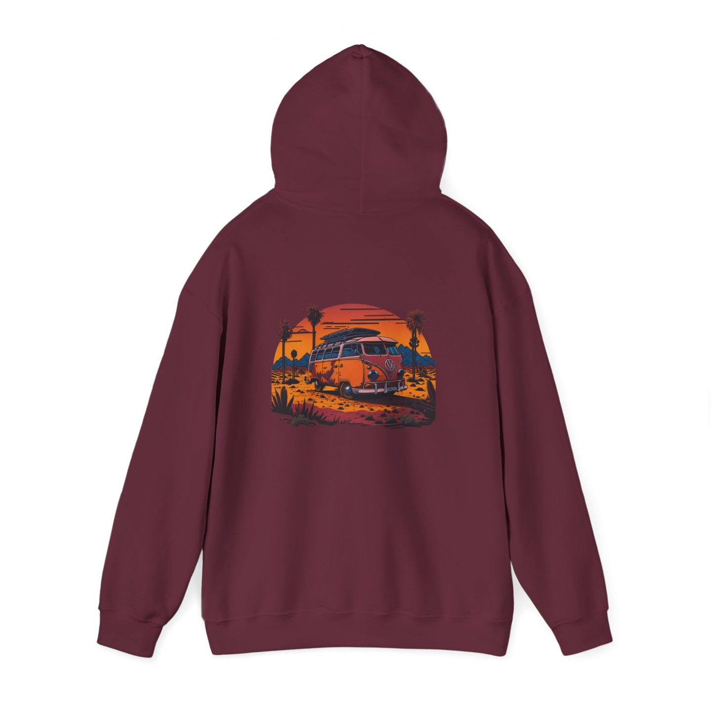 Retro Sunset Van Hoodie for Adventure Lovers, Cozy Sweatshirt, Beach Vibes Clothing, personalized Travel Gifts, Fall Fashion