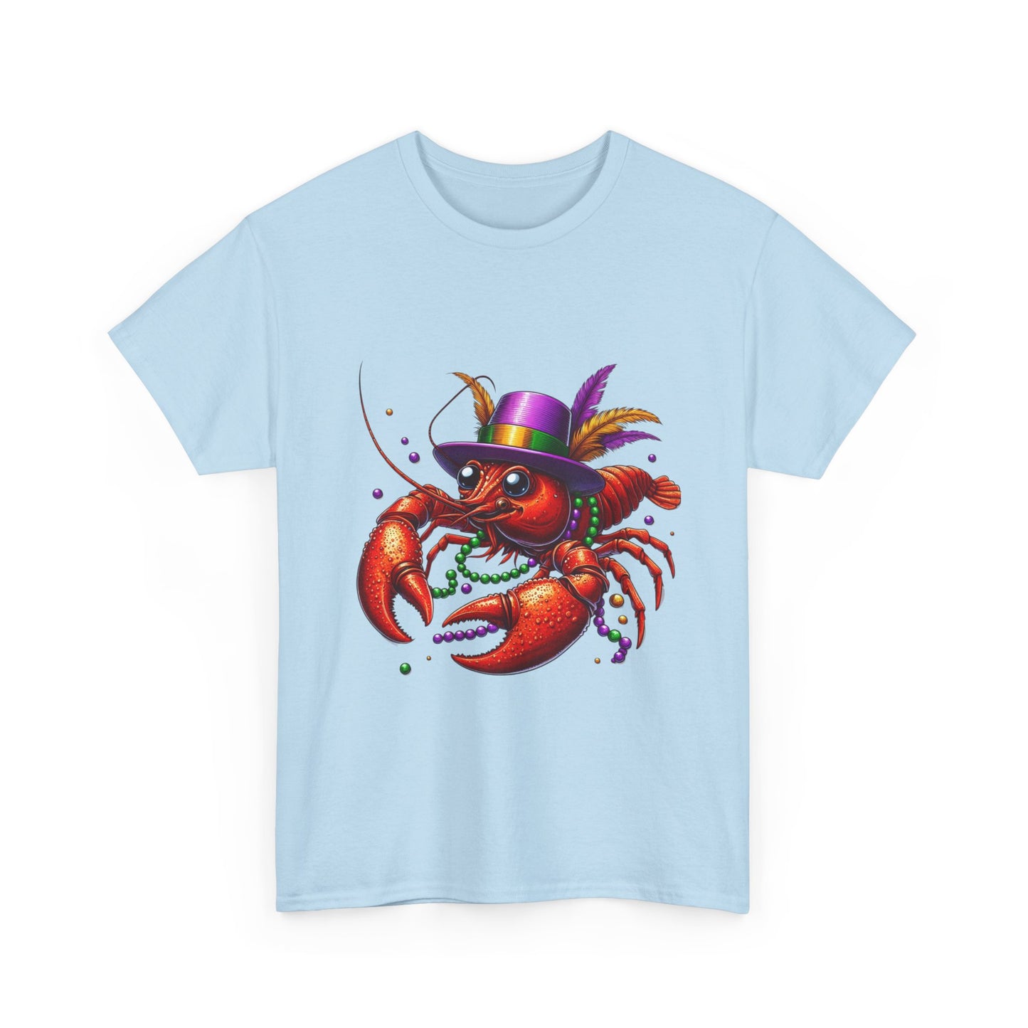 Mardi Gras Lobster Tee, Unisex Heavy Cotton T-Shirt, Fun Carnival Shirt, Seafood Lover Gift, Party Apparel, Festive Clothing