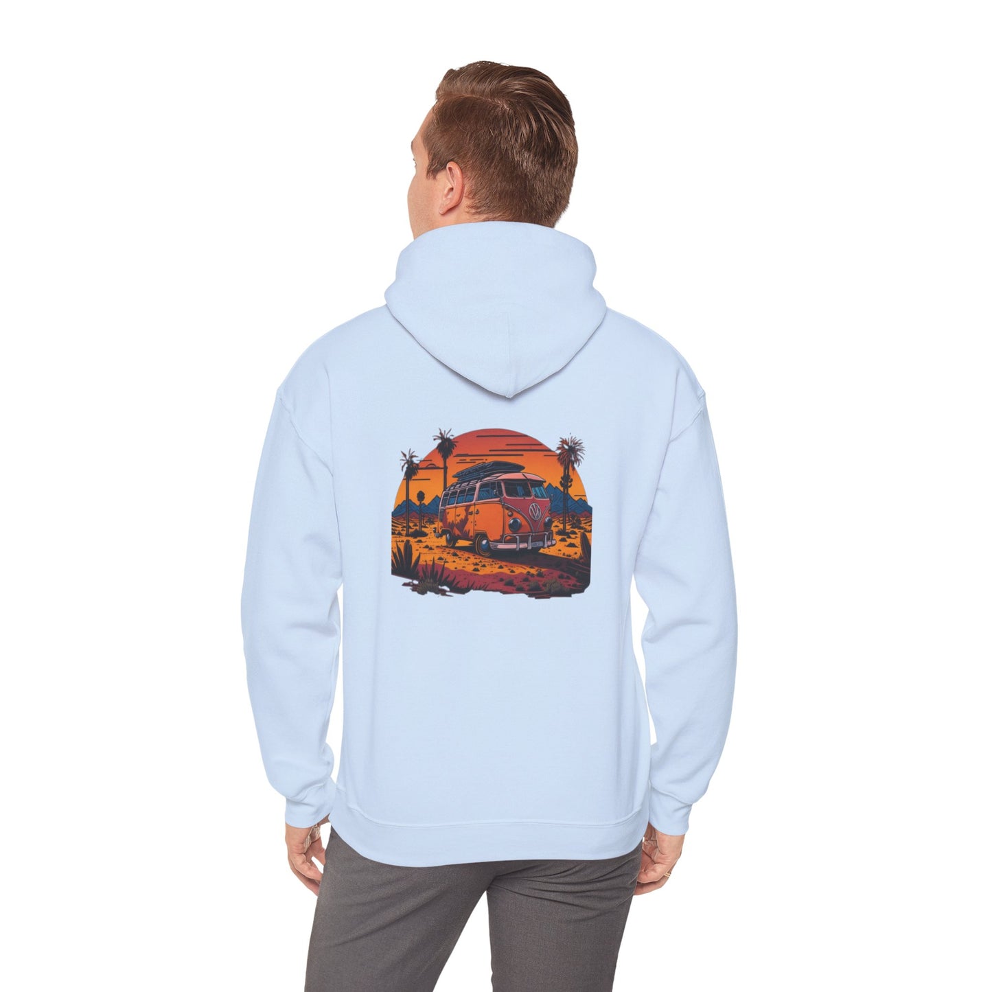 Retro Sunset Van Hoodie for Adventure Lovers, Cozy Sweatshirt, Beach Vibes Clothing, personalized Travel Gifts, Fall Fashion