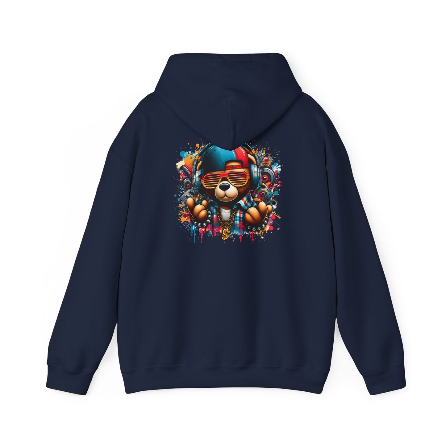 Colorful Bear Graphic Hoodie, personalized Unisex Sweatshirt for Animal Lovers, Gift for Birthdays, Casual Wear, Cozy Pullover, Streetwear Style