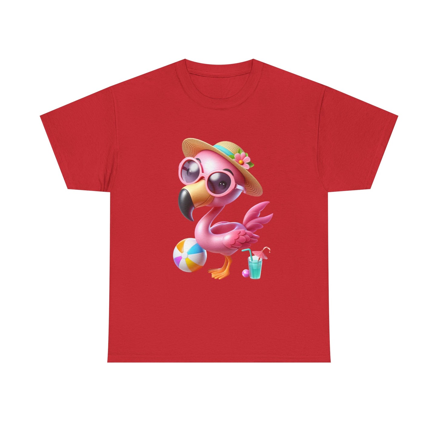 Tropical Flamingo Tee, Summer T-Shirt, Beach Shirt, Gift for Vacation Lovers, Cute Floral Graphic Shirt, Unisex Casual Wear