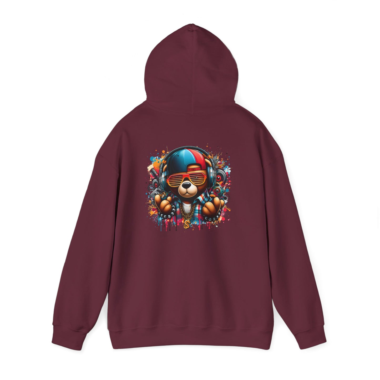 Colorful Bear Graphic Hoodie, personalized Unisex Sweatshirt for Animal Lovers, Gift for Birthdays, Casual Wear, Cozy Pullover, Streetwear Style