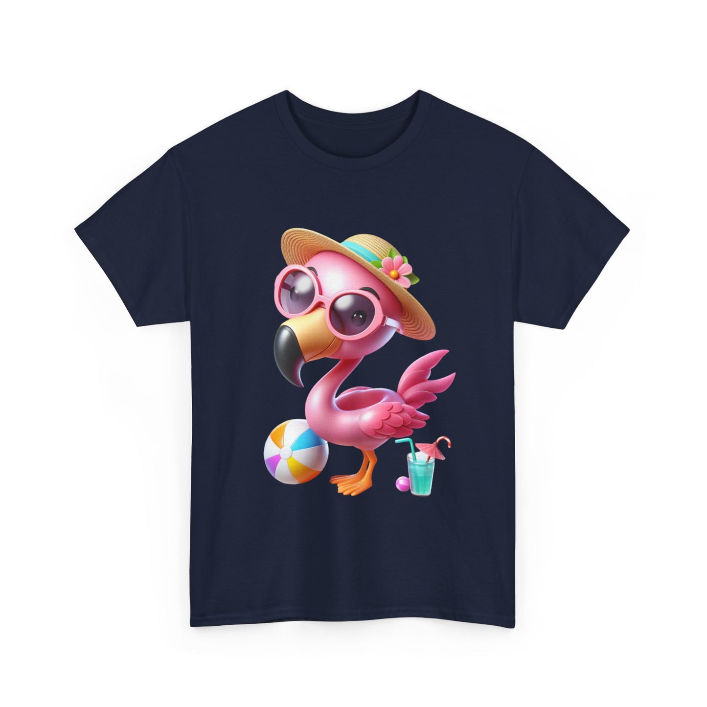 Tropical Flamingo Tee, Summer T-Shirt, Beach Shirt, Gift for Vacation Lovers, Cute Floral Graphic Shirt, Unisex Casual Wear