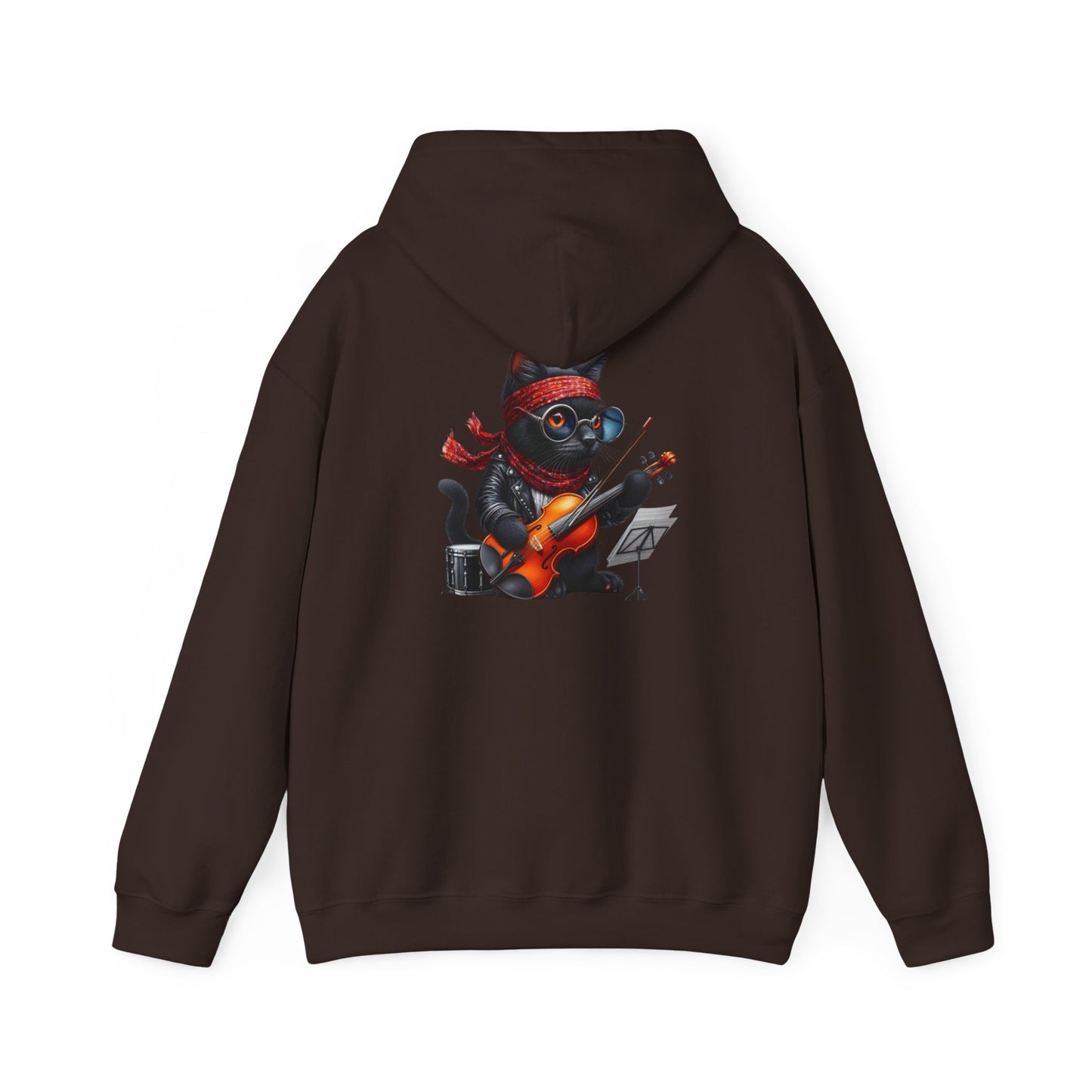 Rockin' Cat Hoodie  Music Lover Gift, Cozy Casual Wear, Pet Lover Apparel