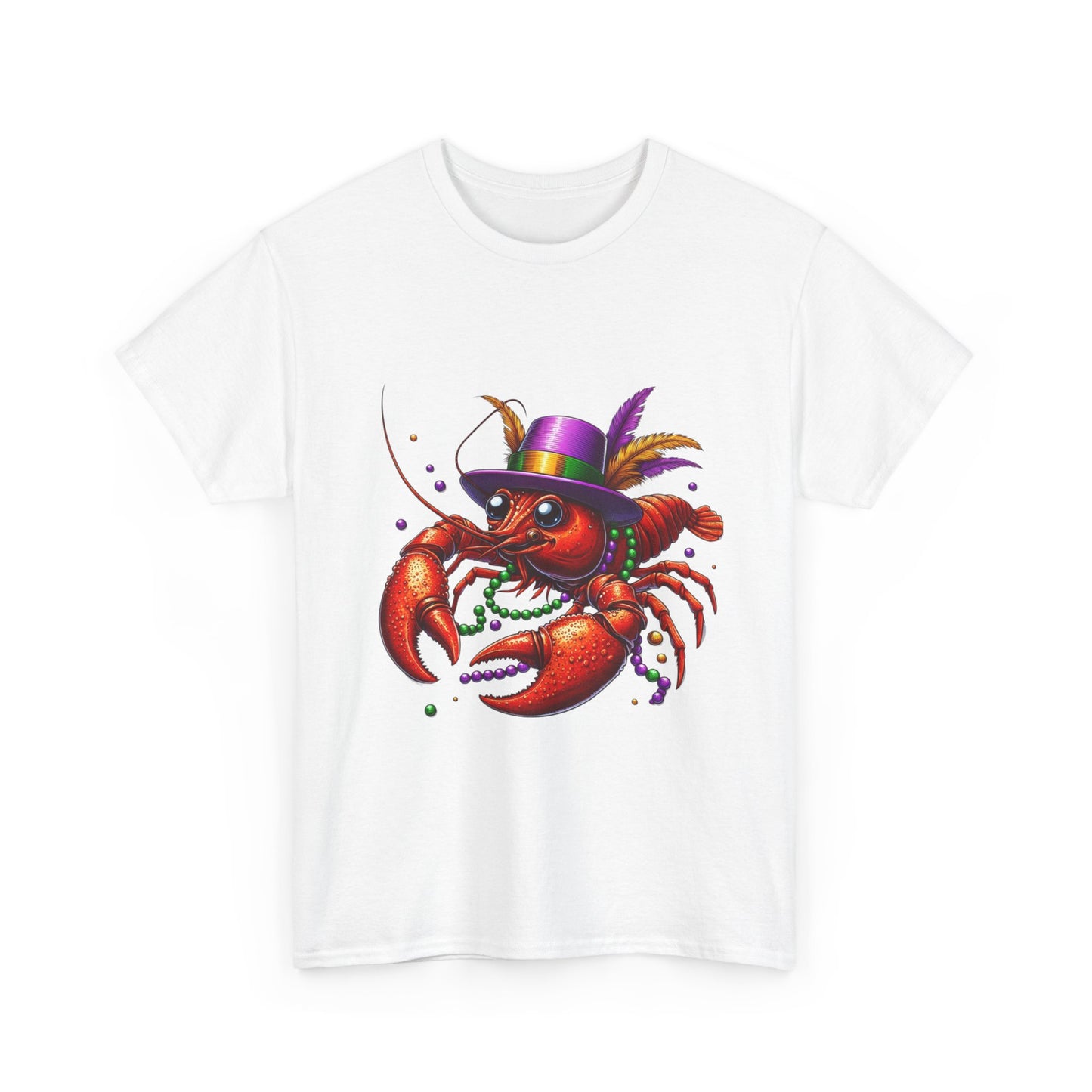 Mardi Gras Lobster Tee, Unisex Heavy Cotton T-Shirt, Fun Carnival Shirt, Seafood Lover Gift, Party Apparel, Festive Clothing