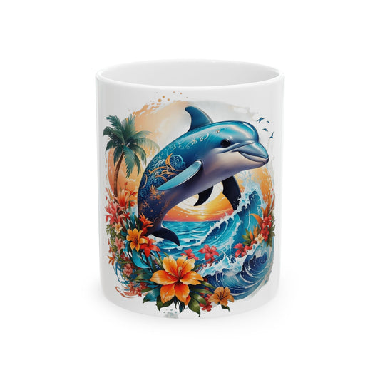 Tropical Dolphin Ceramic Mug