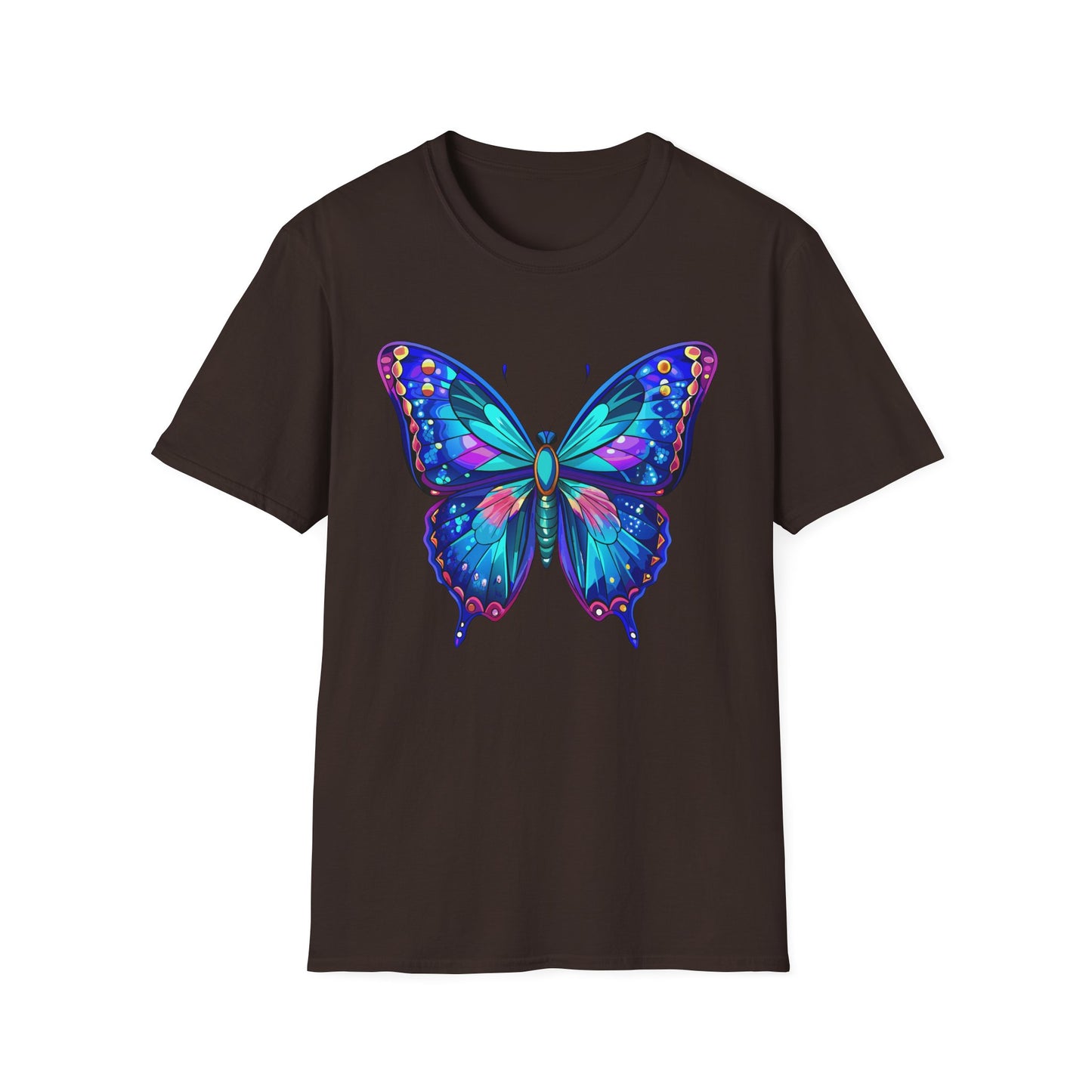 Butterfly Dreams Unisex Softstyle T-Shirt, Colorful Graphic Tee, Butterfly Shirt, Nature Lover Gift, Casual Wear, Unique Art T-Shirt