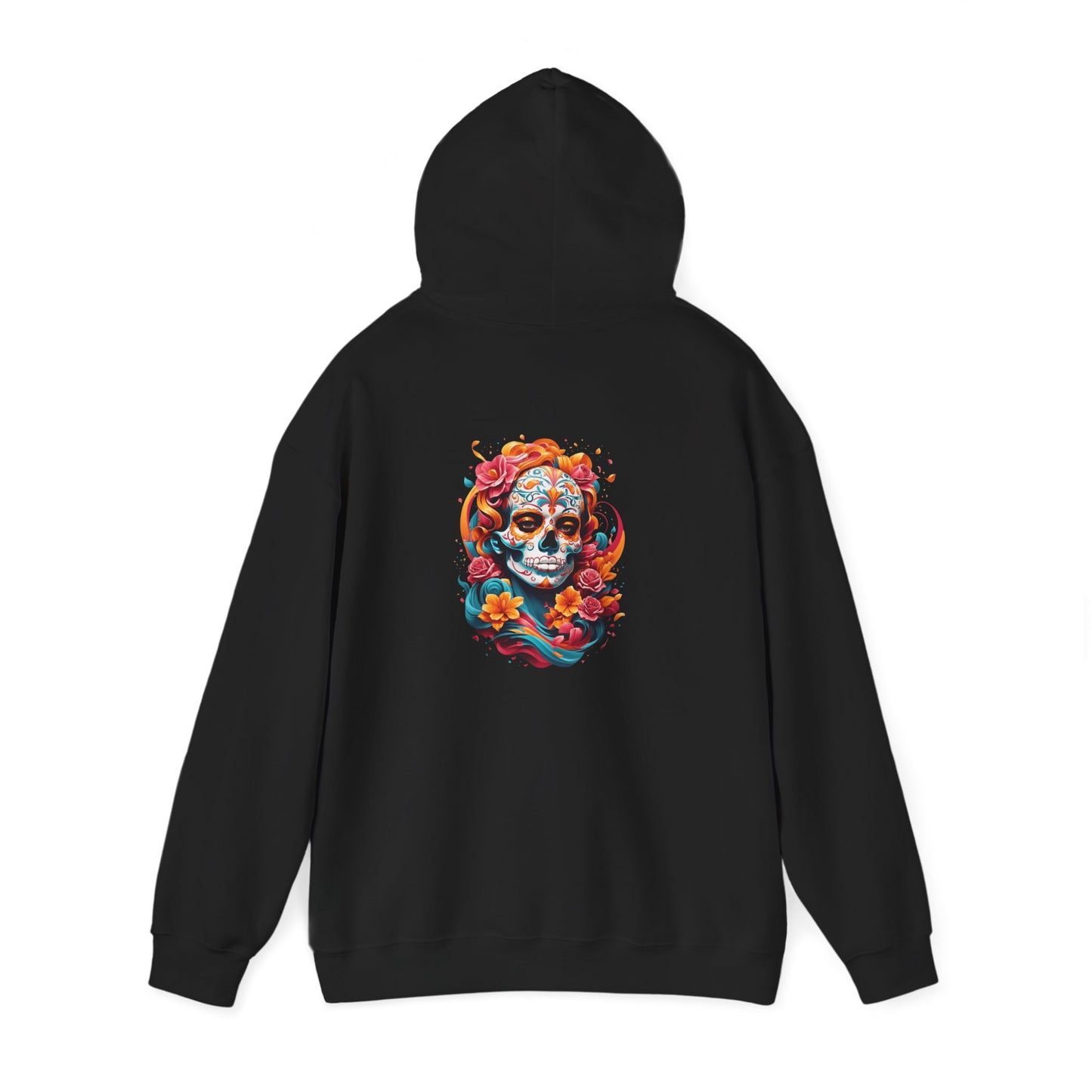 Colorful Skull Graphic Hooded Sweatshirt, personalized Unisex Hoodie, Casual Streetwear, Gift for Halloween, Cozy Outfit, Fall Fashion