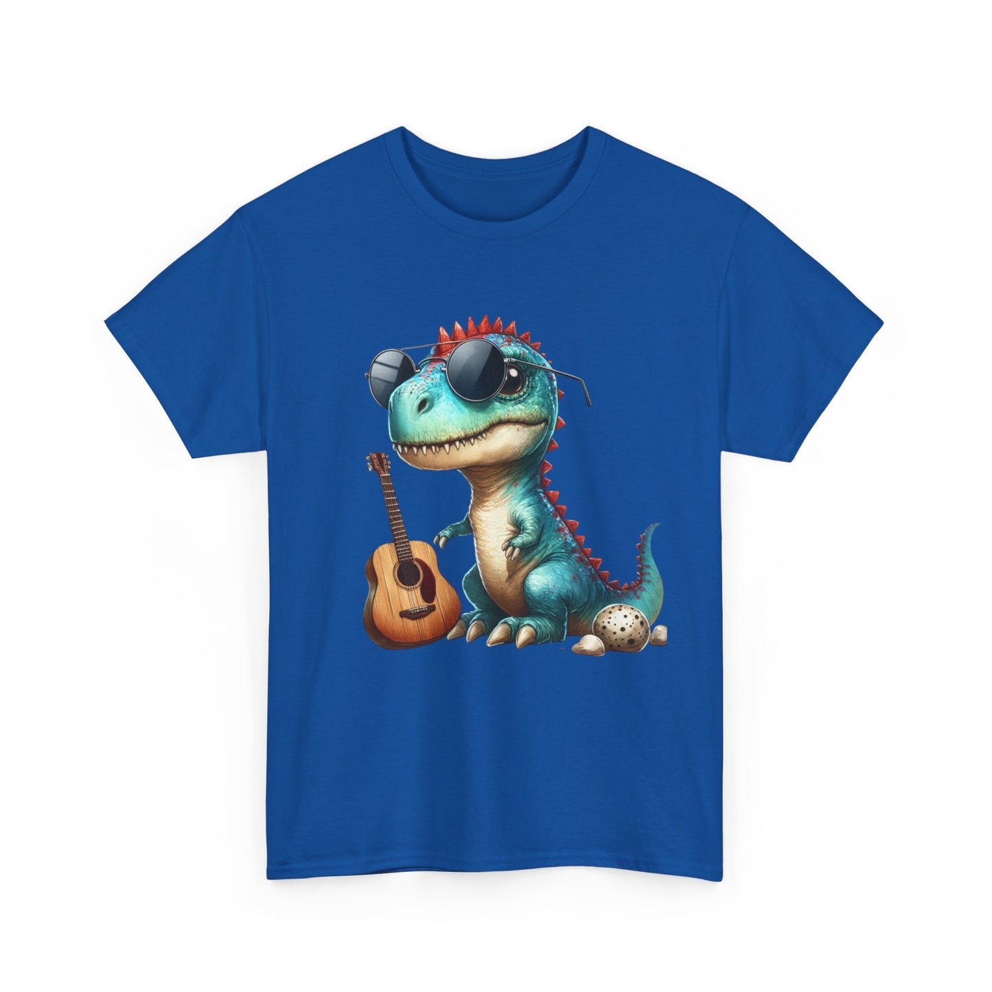 Cool Dinosaur Graphic Tee for Kids, Fun Gift for Birthdays, Retro Style Cotton T-Shirt, Music Lover's Merchandise, Playful Summer Wear