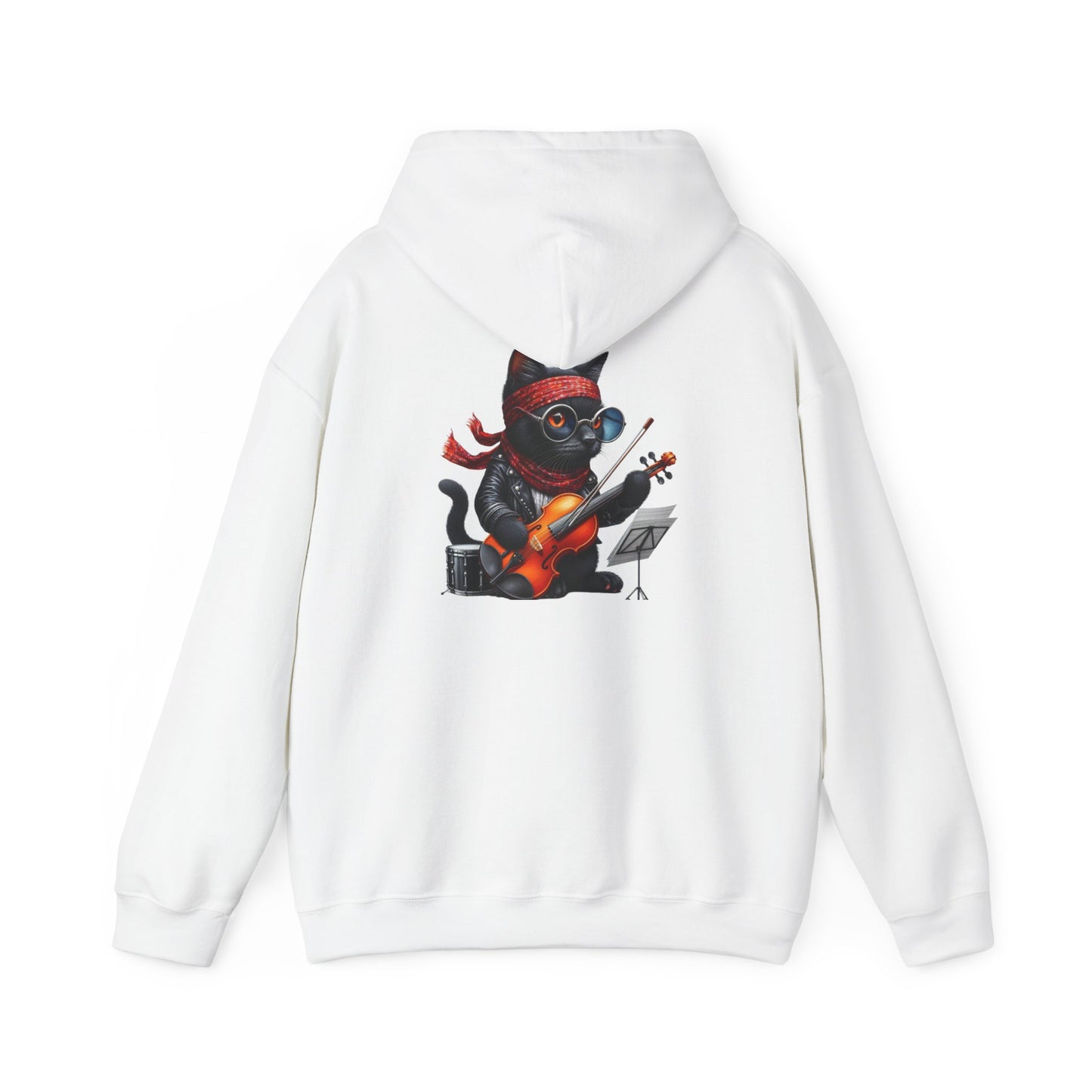 Rockin' Cat Hoodie  Music Lover Gift, Cozy Casual Wear, Pet Lover Apparel