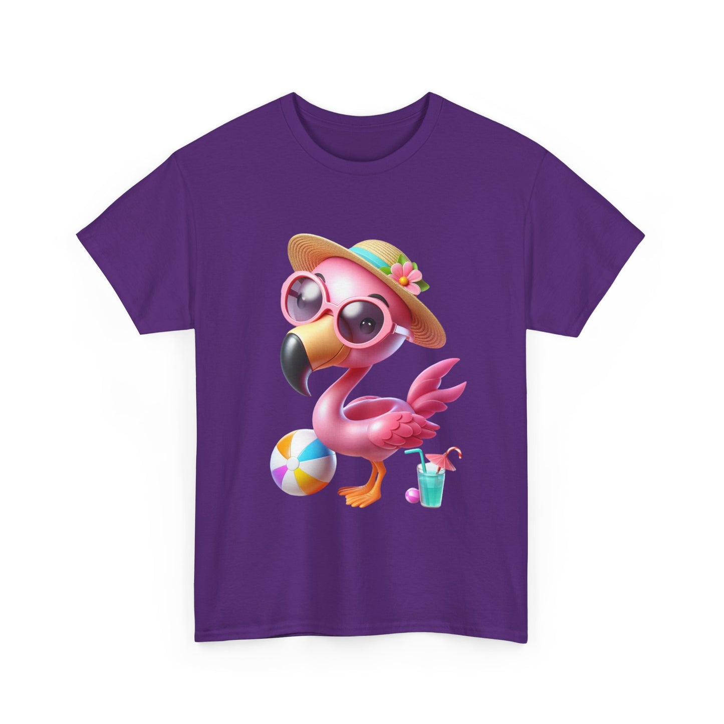 Tropical Flamingo Tee, Summer T-Shirt, Beach Shirt, Gift for Vacation Lovers, Cute Floral Graphic Shirt, Unisex Casual Wear