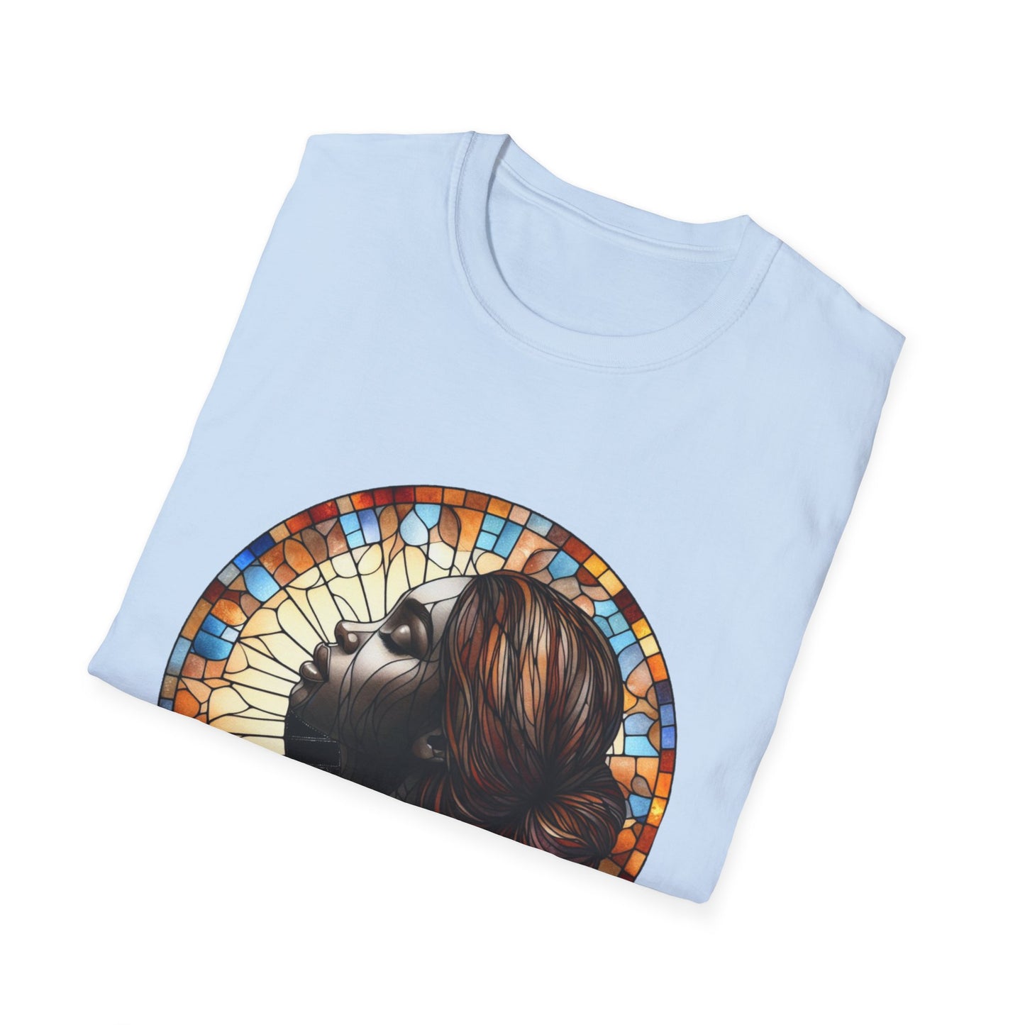 Stained Glass Portrait T-Shirt, Unisex Tee, Artistic Tee, Boho Fashion, Unique Gift, Self-Love Art