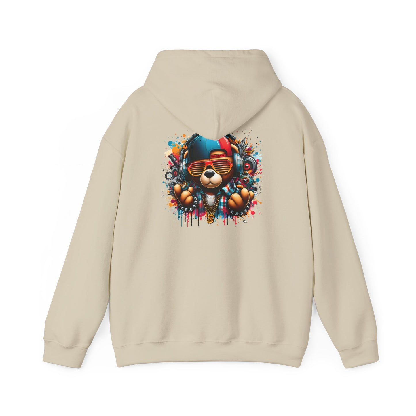 Colorful Bear Graphic Hoodie, personalized Unisex Sweatshirt for Animal Lovers, Gift for Birthdays, Casual Wear, Cozy Pullover, Streetwear Style