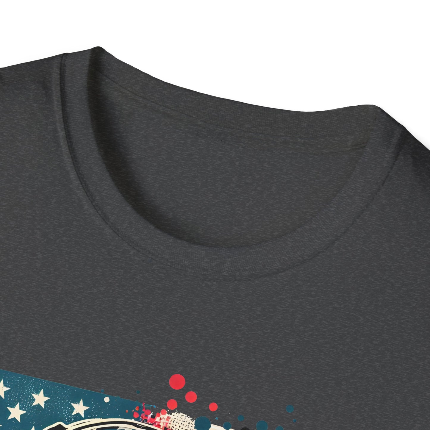Patriotic Skull Graphic Tee, Unisex Softstyle T-Shirt, American Flag Shirt, Memorial Day Gift, Rocker Style Shirt, Casual Wear