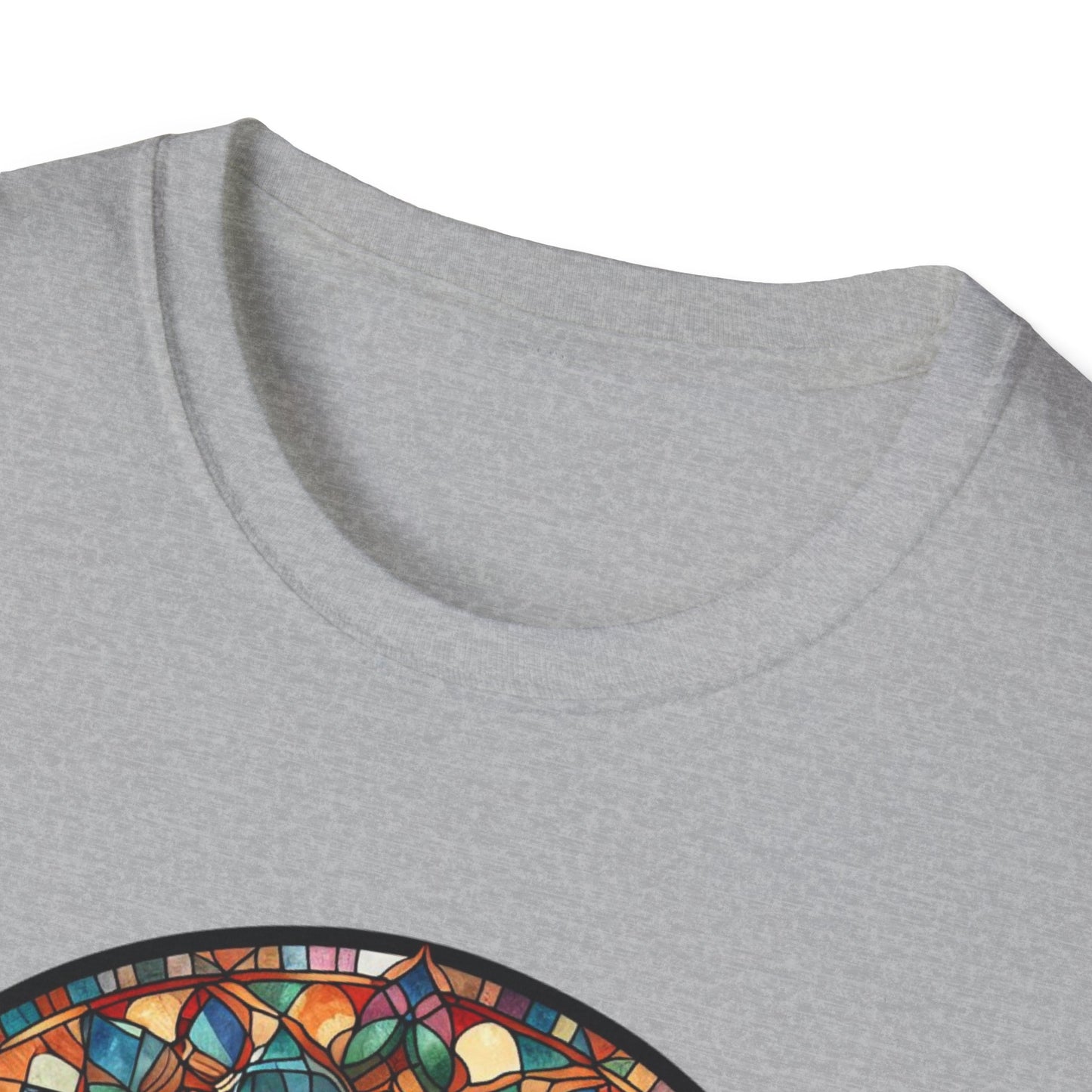 Colorful Cat Art Unisex Softstyle T-Shirt, Pet Lover Gift, Cute Cat Tee, Animal Lover Apparel, Unique Cat Graphic Shirt