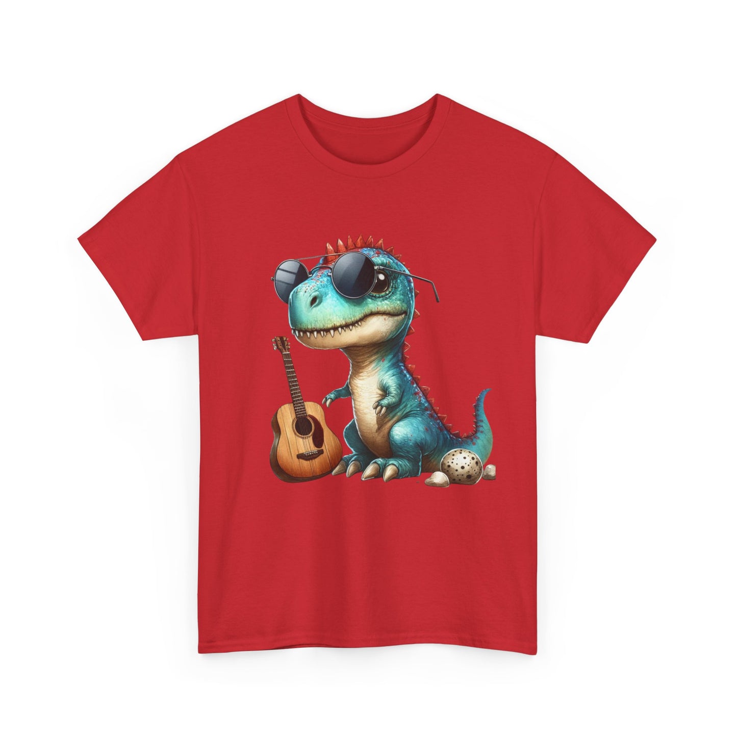 Cool Dinosaur Graphic Tee for Kids, Fun Gift for Birthdays, Retro Style Cotton T-Shirt, Music Lover's Merchandise, Playful Summer Wear