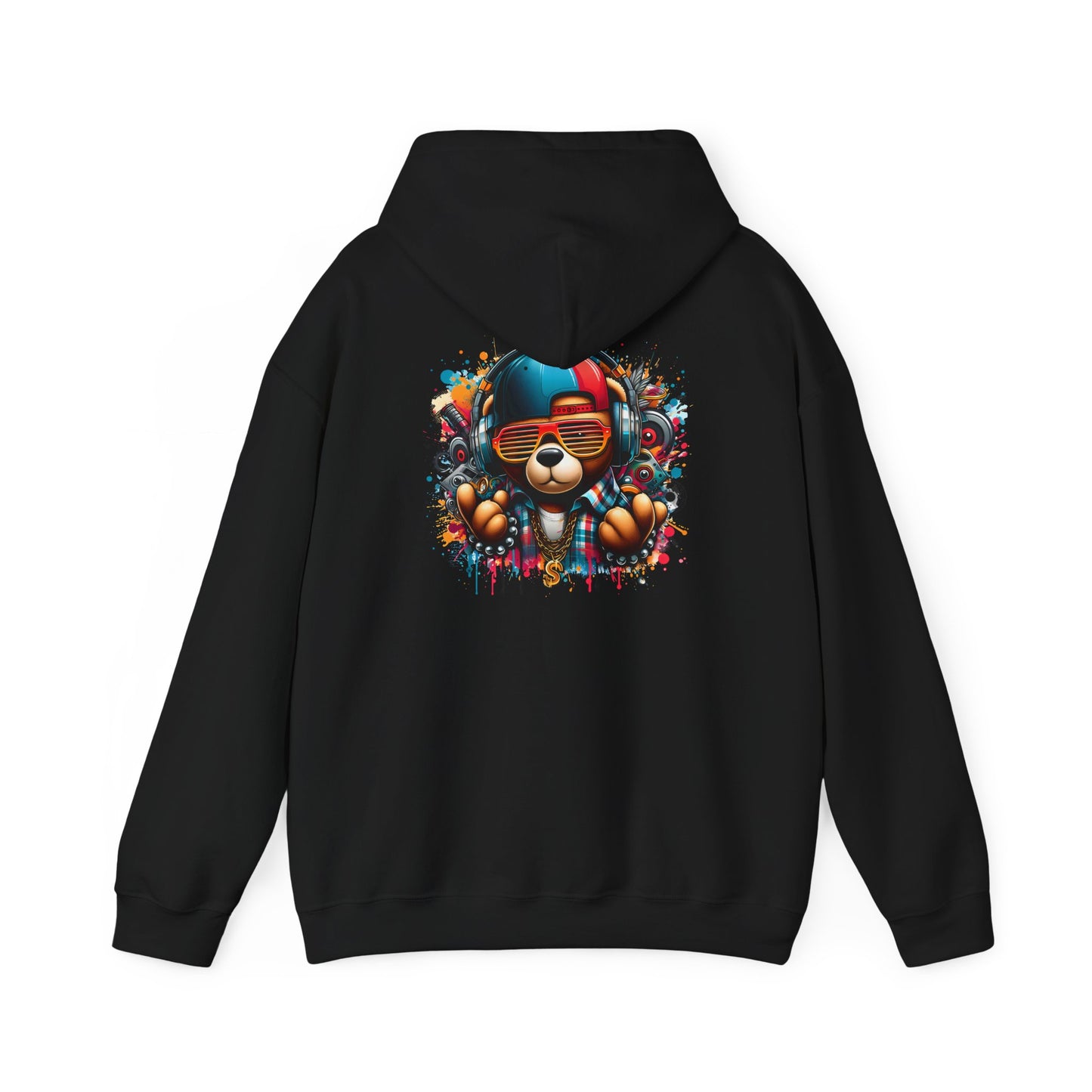 Colorful Bear Graphic Hoodie, personalized Unisex Sweatshirt for Animal Lovers, Gift for Birthdays, Casual Wear, Cozy Pullover, Streetwear Style