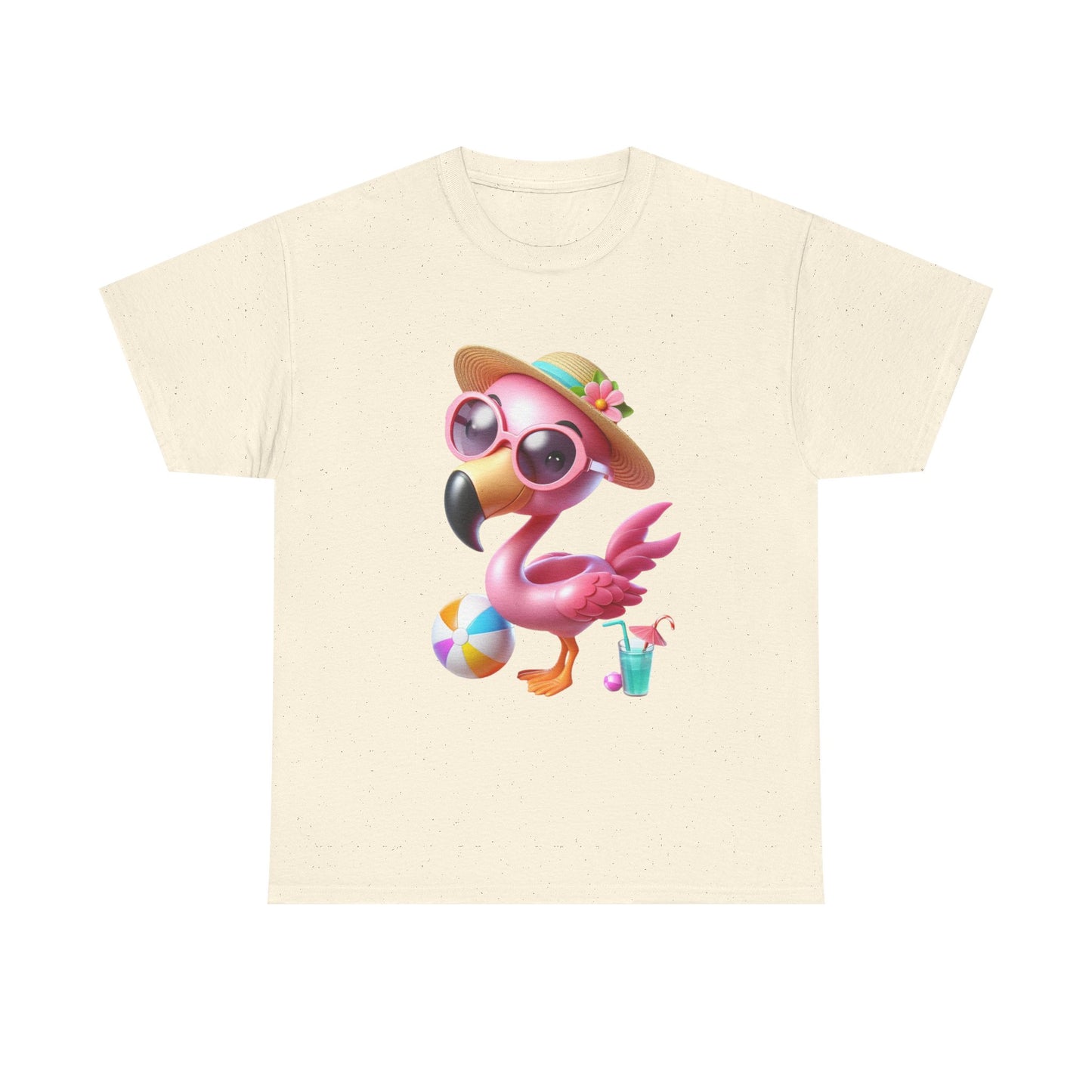Tropical Flamingo Tee, Summer T-Shirt, Beach Shirt, Gift for Vacation Lovers, Cute Floral Graphic Shirt, Unisex Casual Wear