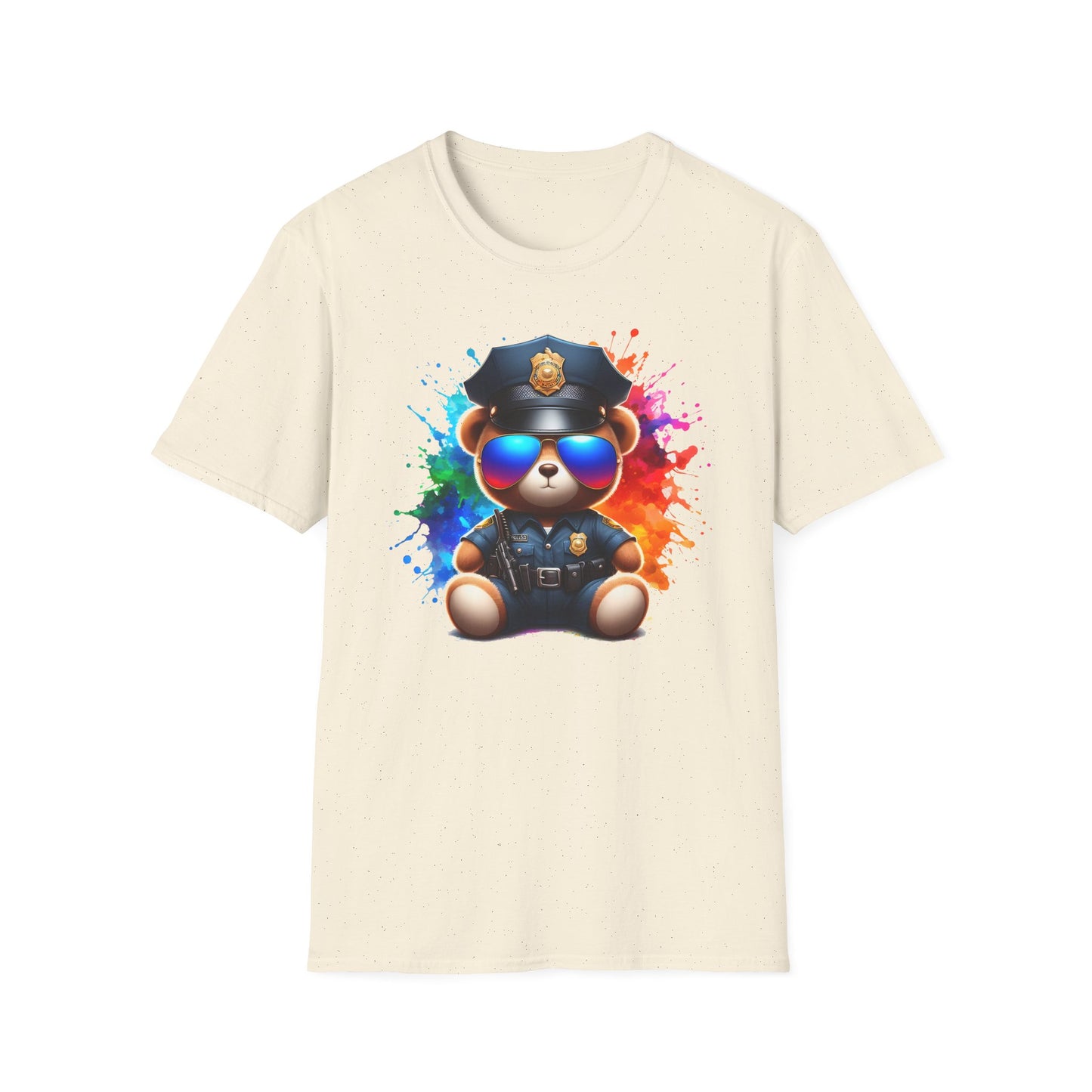 Police Bear Graphic T-Shirt, Cute animal tee, Unisex casual wear, Gift for animal lovers, Fun shirt for kids and adults