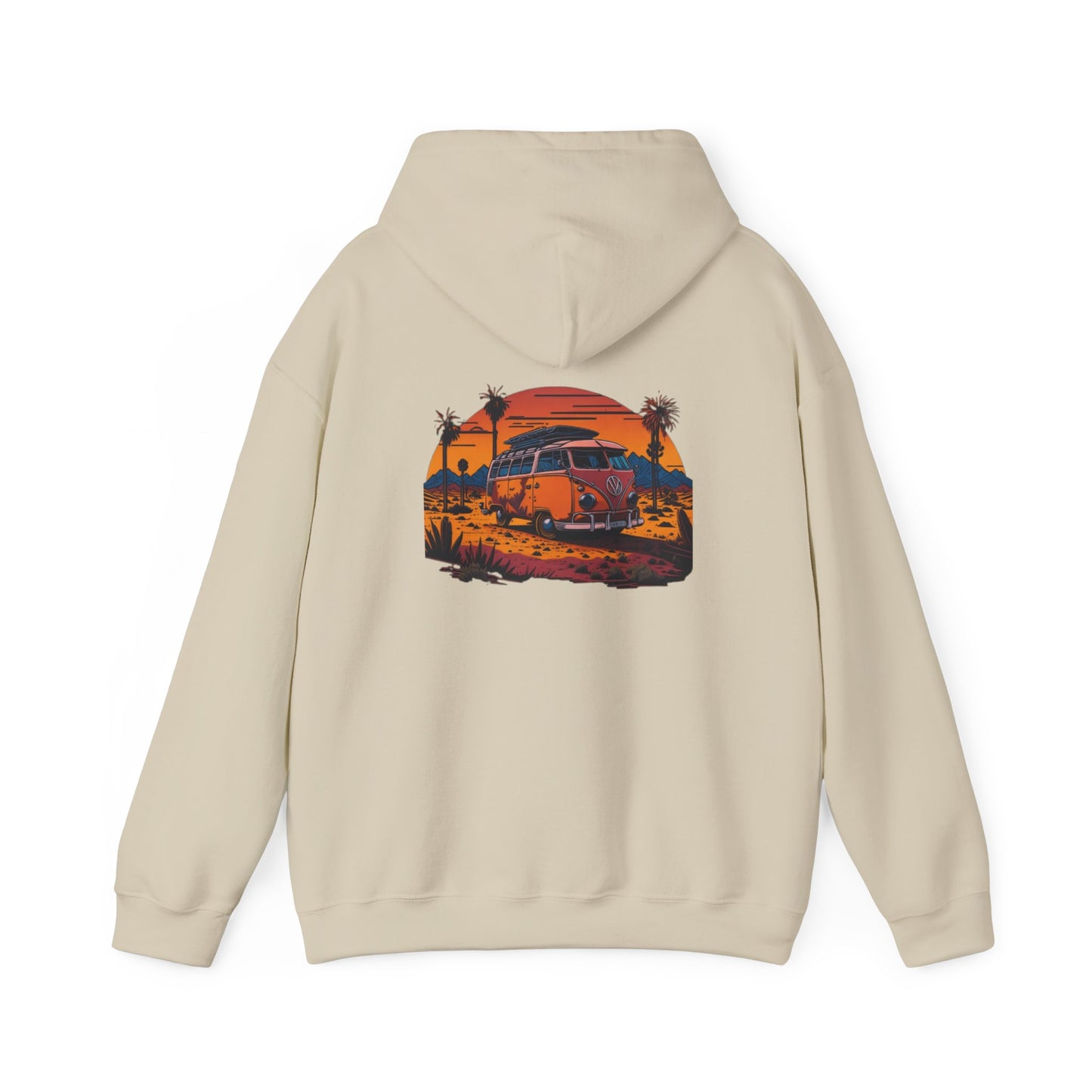 Retro Sunset Van Hoodie for Adventure Lovers, Cozy Sweatshirt, Beach Vibes Clothing, personalized Travel Gifts, Fall Fashion
