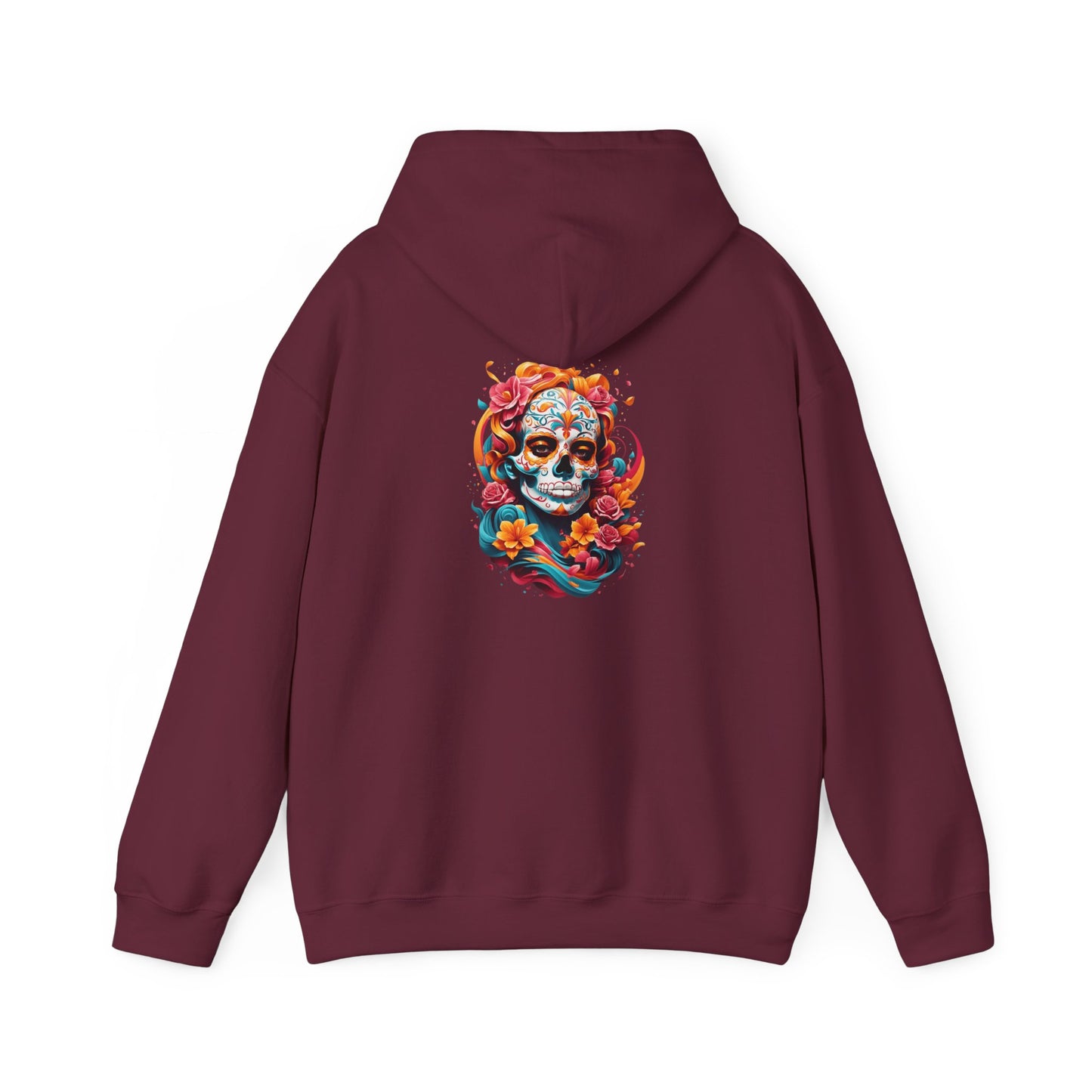 Colorful Skull Graphic Hooded Sweatshirt, personalized Unisex Hoodie, Casual Streetwear, Gift for Halloween, Cozy Outfit, Fall Fashion