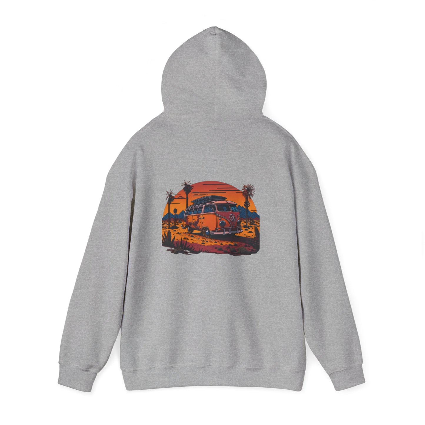 Retro Sunset Van Hoodie for Adventure Lovers, Cozy Sweatshirt, Beach Vibes Clothing, personalized Travel Gifts, Fall Fashion