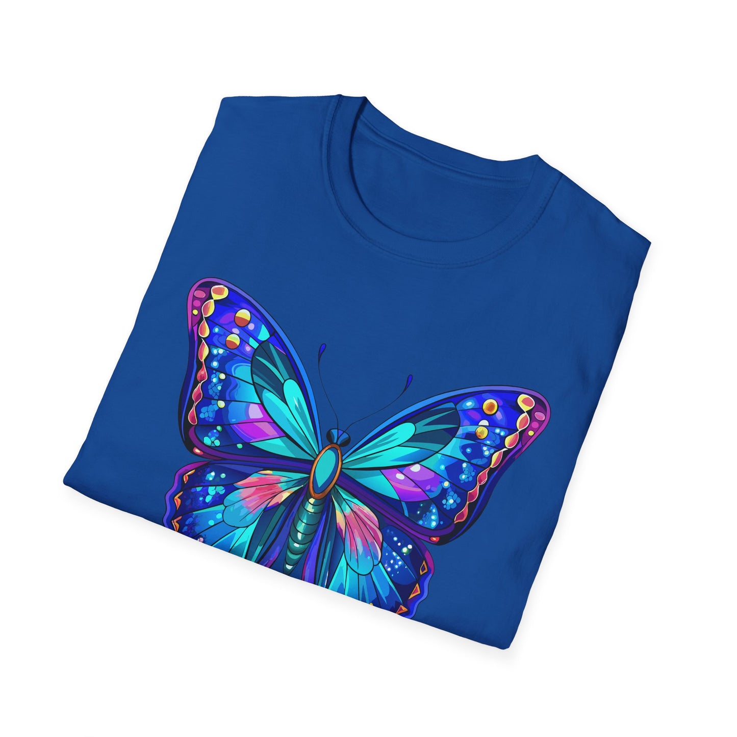 Butterfly Dreams Unisex Softstyle T-Shirt, Colorful Graphic Tee, Butterfly Shirt, Nature Lover Gift, Casual Wear, Unique Art T-Shirt