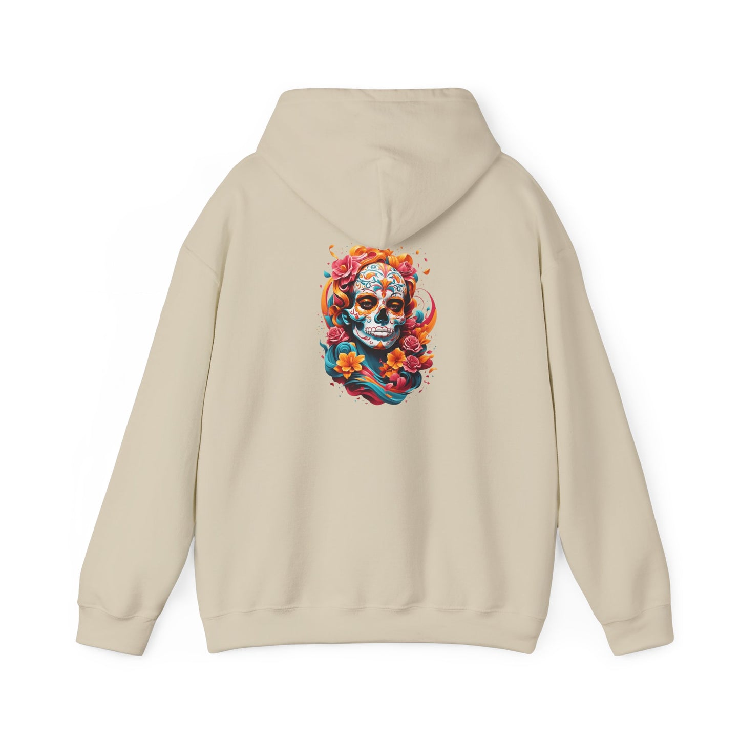 Colorful Skull Graphic Hooded Sweatshirt, personalized Unisex Hoodie, Casual Streetwear, Gift for Halloween, Cozy Outfit, Fall Fashion