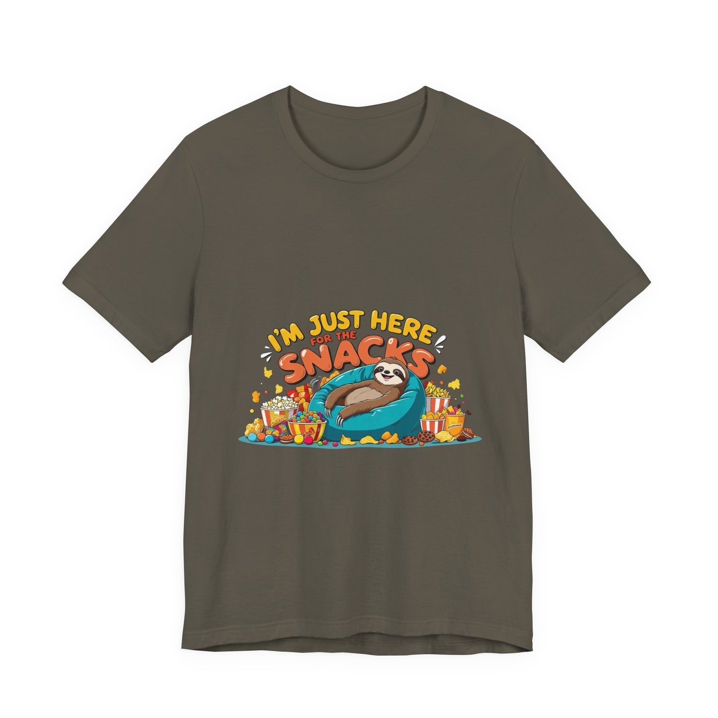 Snack Lover's Unisex Tee, Funny Graphic T-Shirt, Casual Wear, Gift for Foodies, Quirky Humor Apparel, Snack Time Essentials